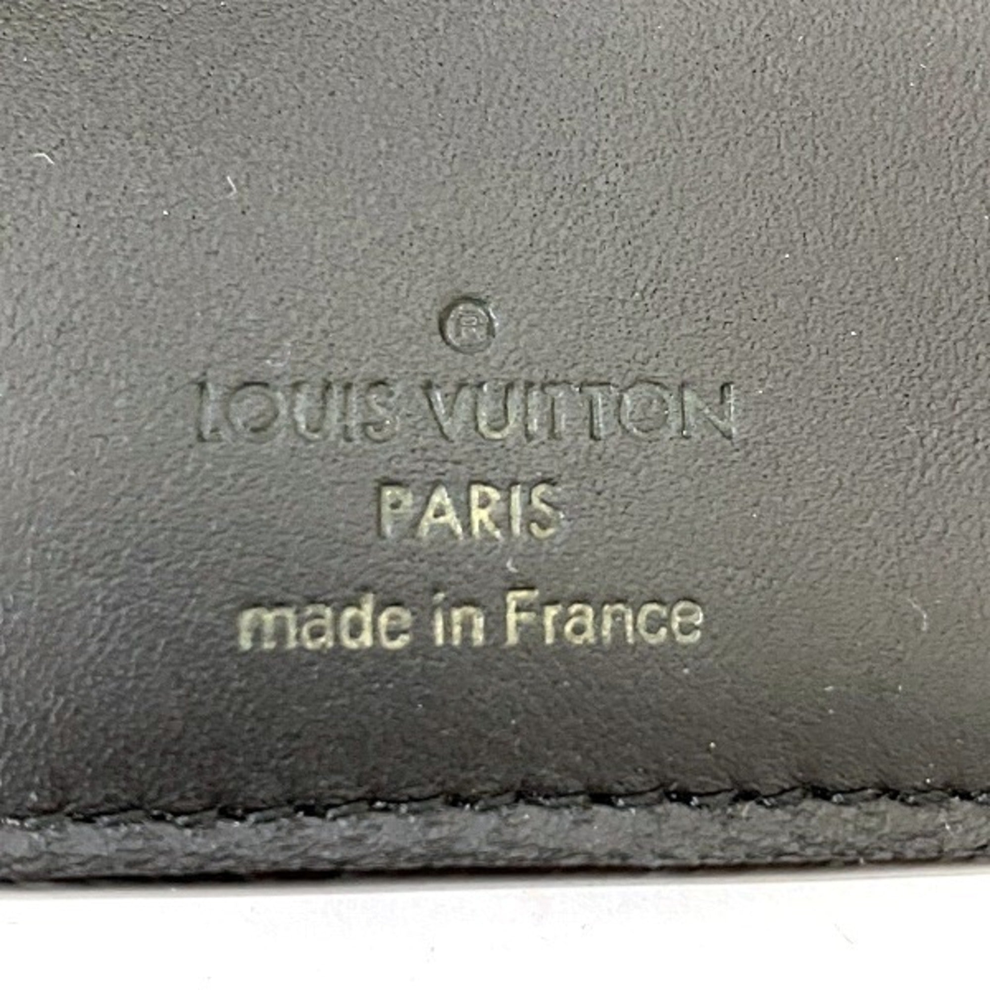 Louis Vuitton Noir Leather Wallet (Tri-Fold) (Pre-Owned)