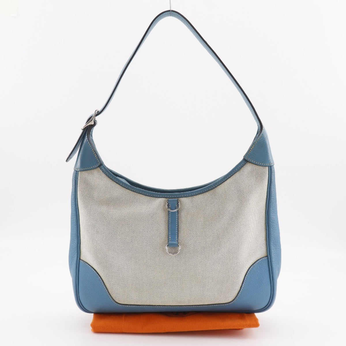 Hermes Trim Blue Natural Toile H Shoulder Bag (Pre-Owned)