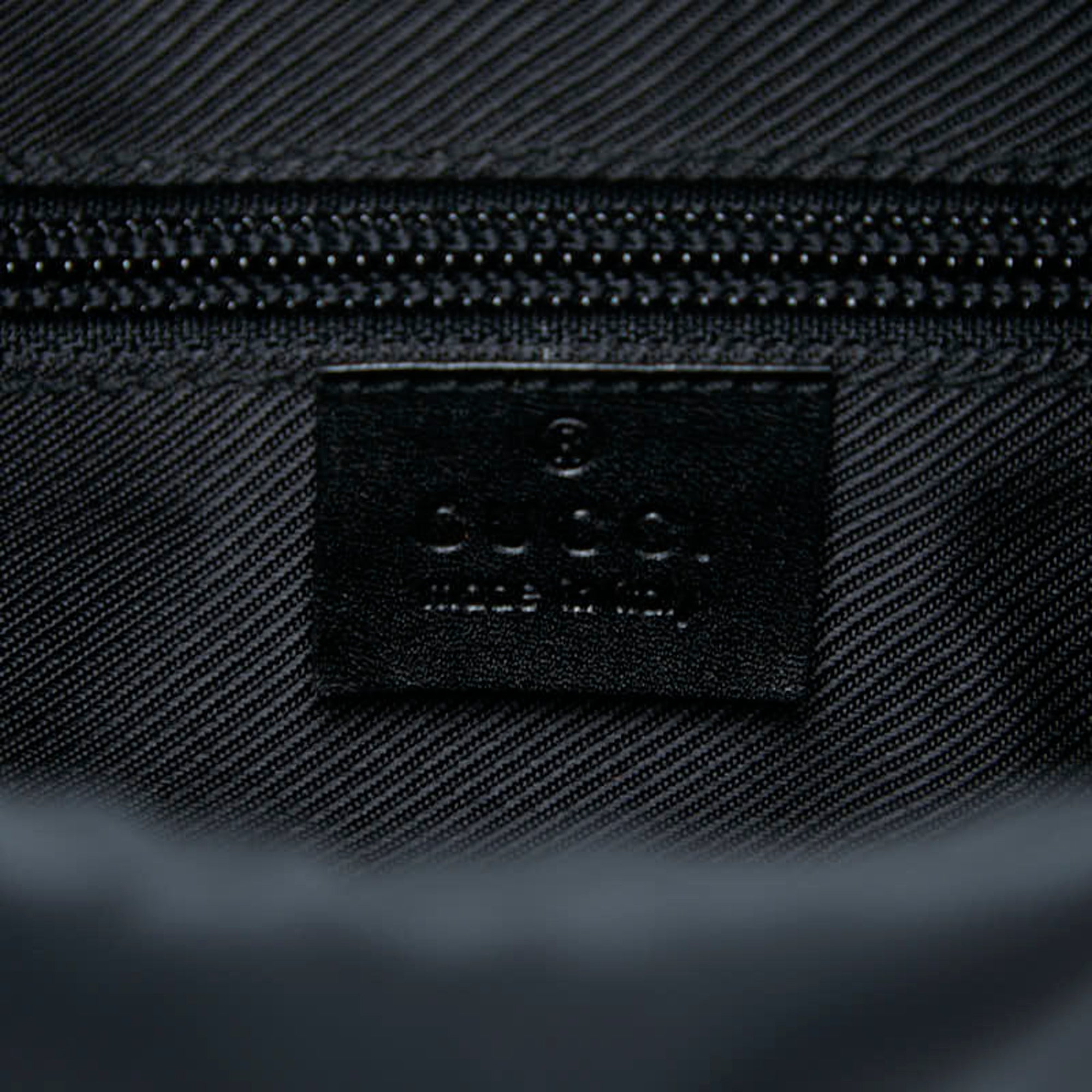 Gucci Beige Black Canvas Leather Backpack (Pre-Owned)