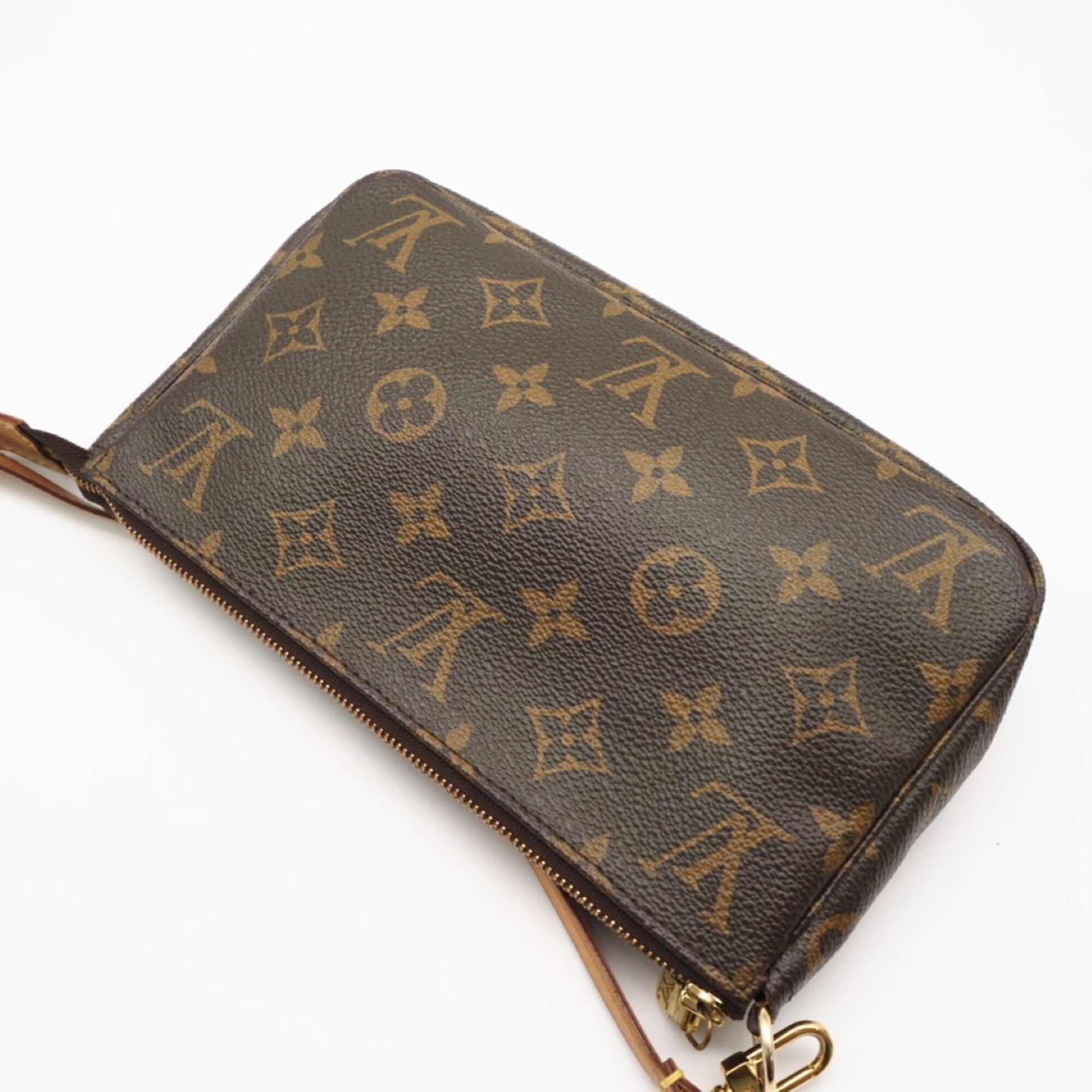 Louis Vuitton Monogram Brown Coated Canvas Leather Pouch (Pre-Owned)