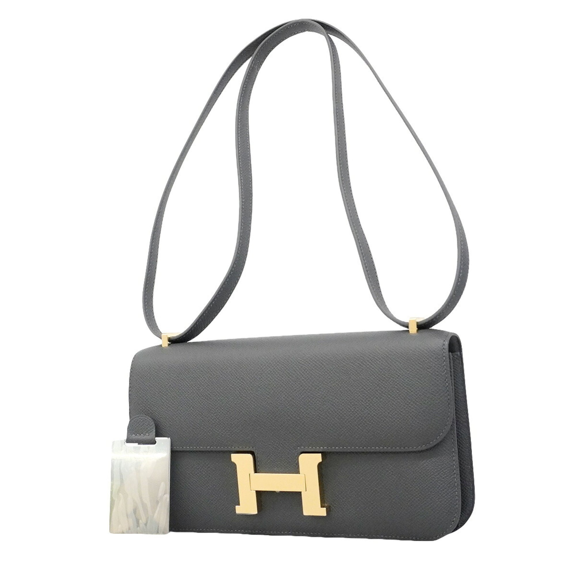 Hermes Gray Leather Shoulder Bag (Pre-Owned)