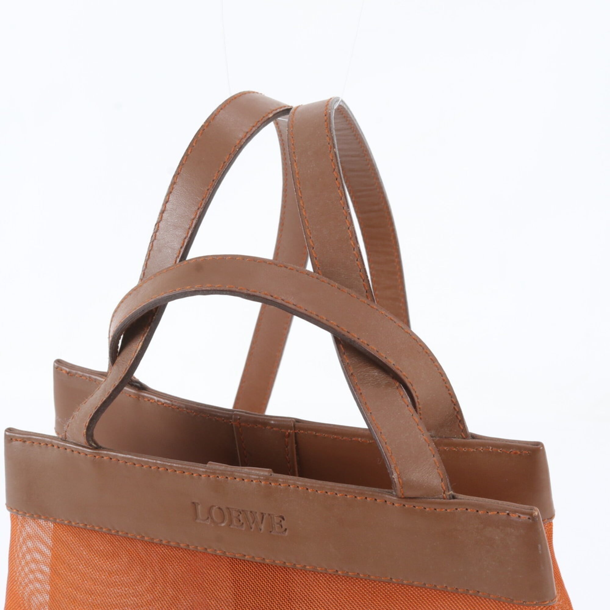 Loewe Brown Orange Leather Backpack Shoulder Bag (Pre-Owned)