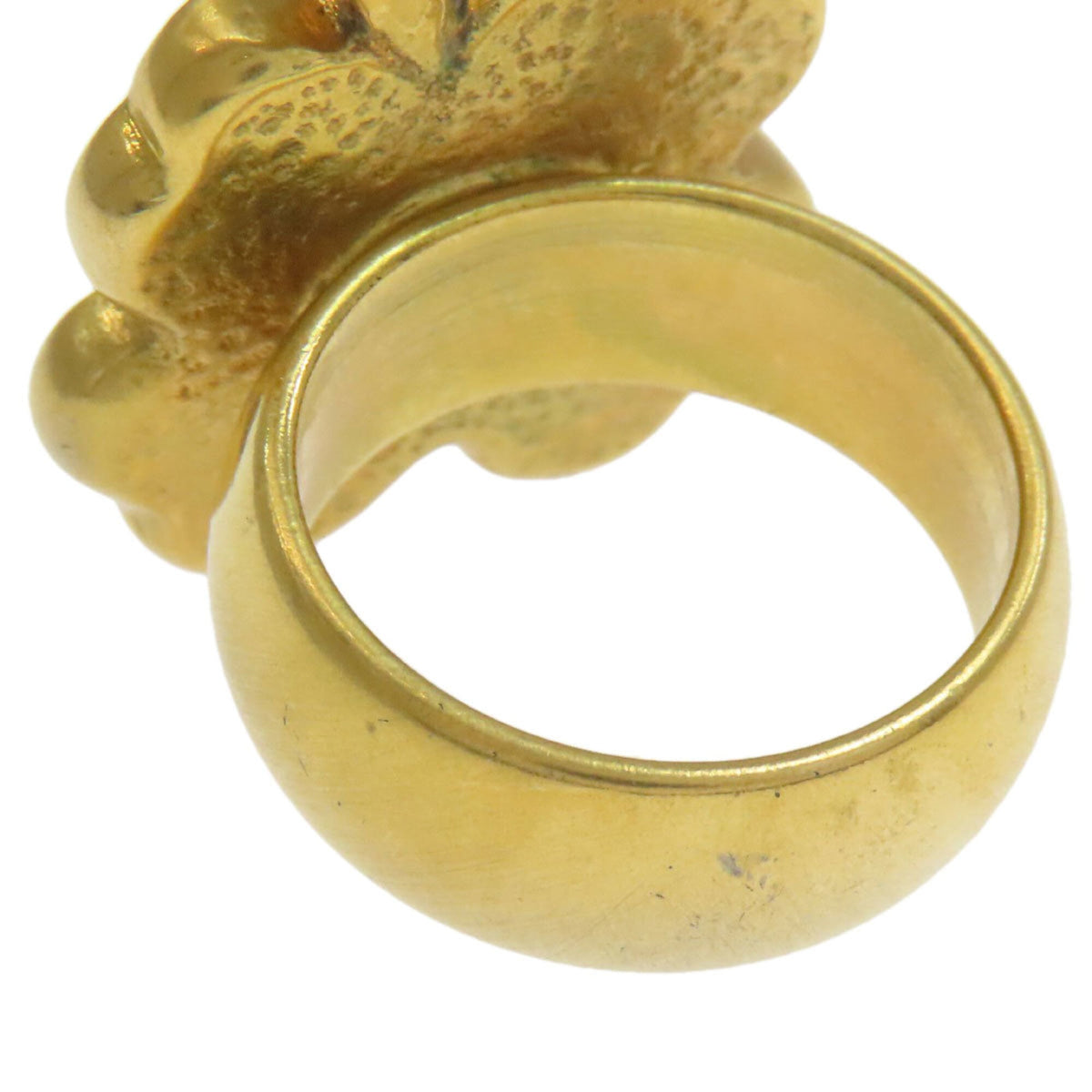 Chanel Gold Pink Metal Band Ring (Pre-Owned)