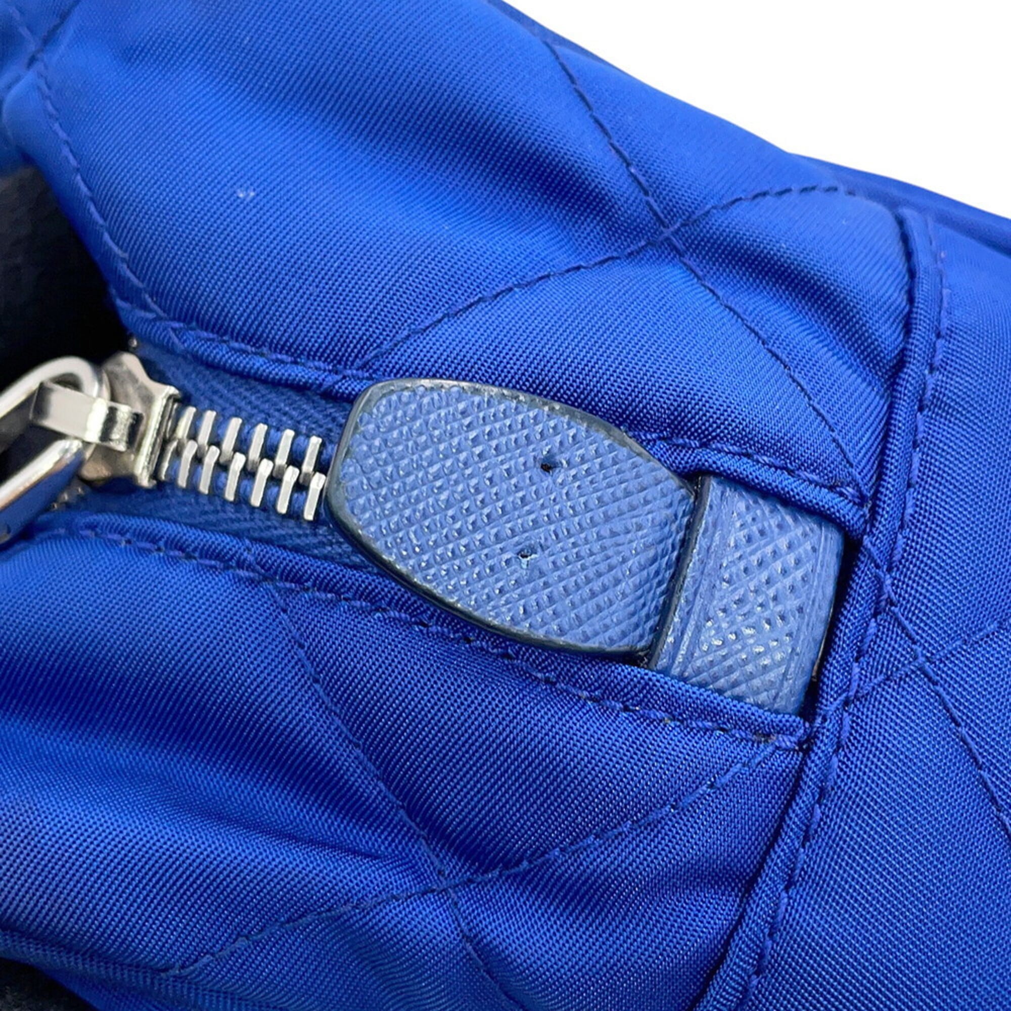 Prada Blue Nylon Handbag Shoulder Bag (Pre-Owned)