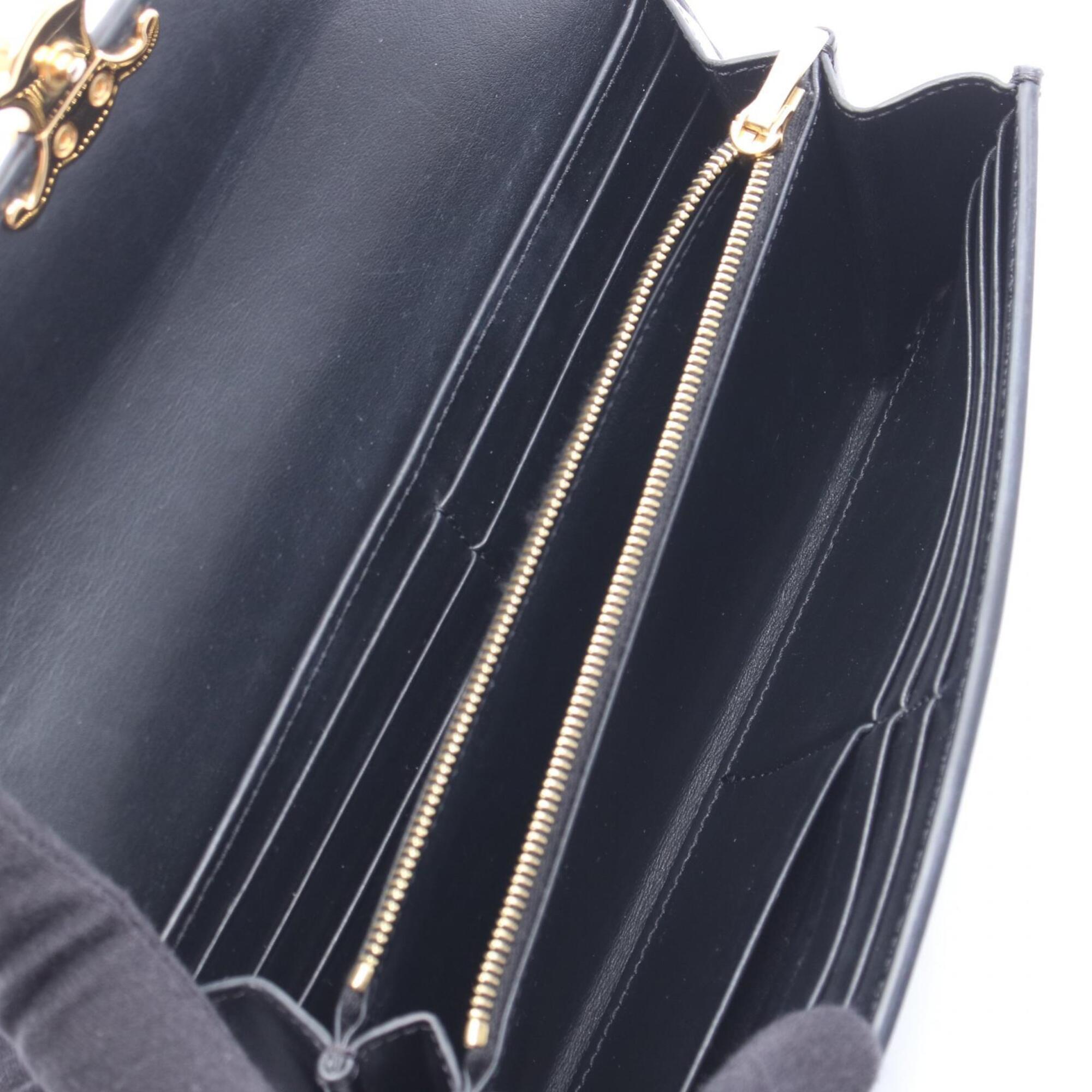 Celine Black Leather Long Wallet (Bi-Fold) (Pre-Owned)