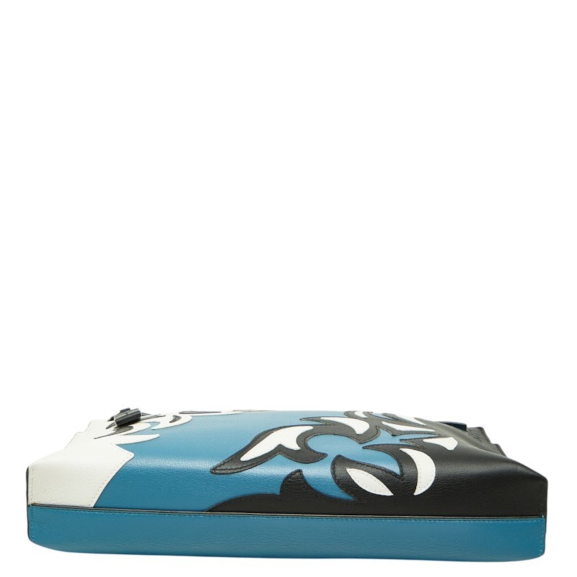 Loewe Black Blue White Leather Clutch Bag Pouch (Pre-Owned)