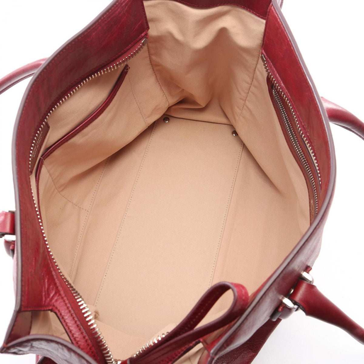 Tod's Bordeaux Leather Handbag Tote Bag (Pre-Owned)
