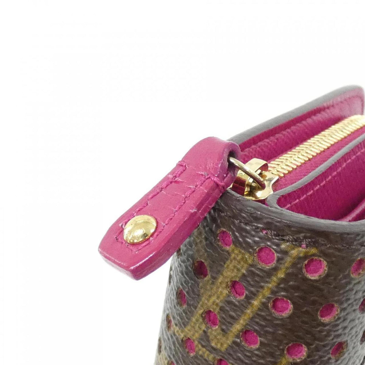Louis Vuitton Fuchsia Marron Coated Canvas Wallet (Bi-Fold) (Pre-Owned)