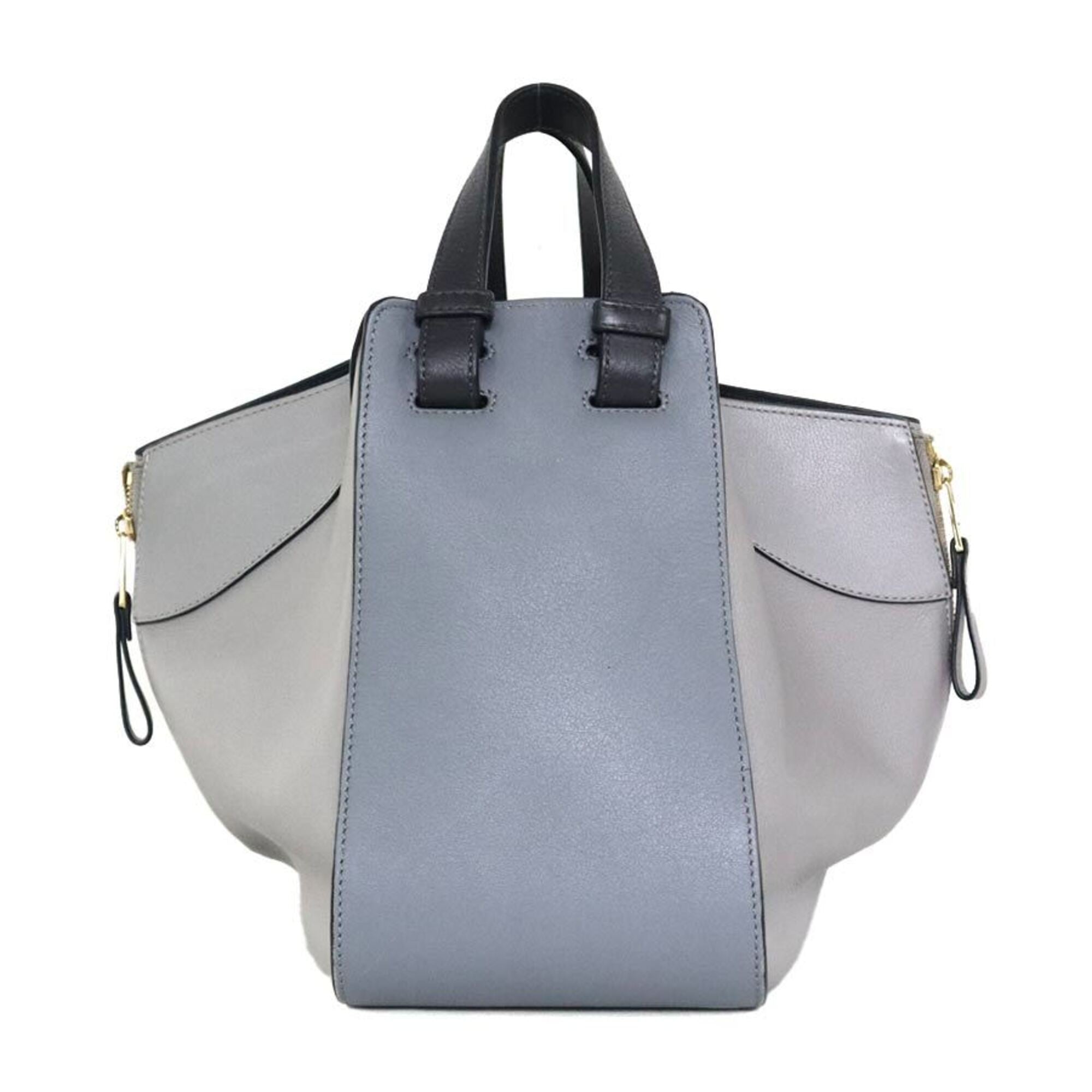 Loewe Black Gray Leather Handbag Shoulder Bag (Pre-Owned)