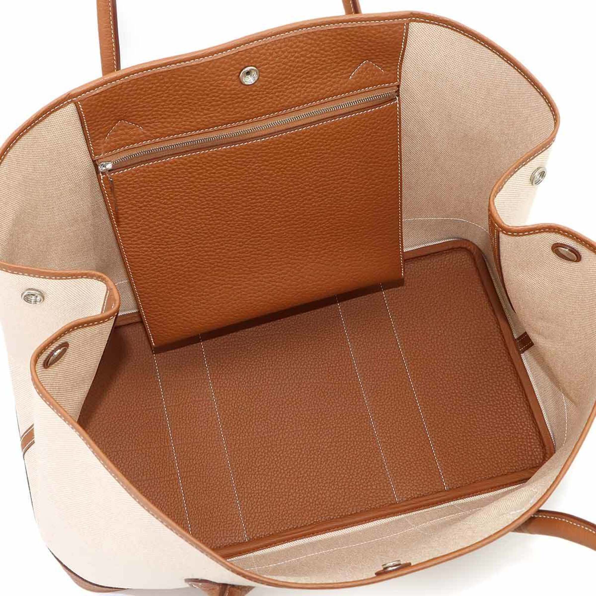 Hermes Ecru Gold Toile H Negonda Leather Tote Bag (Pre-Owned)
