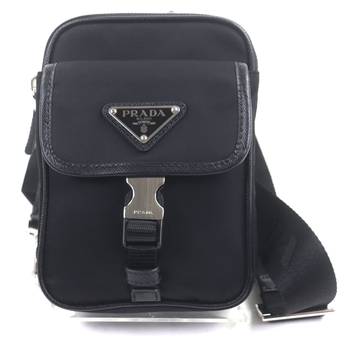 Prada Black Saffiano Nylon Sling Bag (Pre-Owned)
