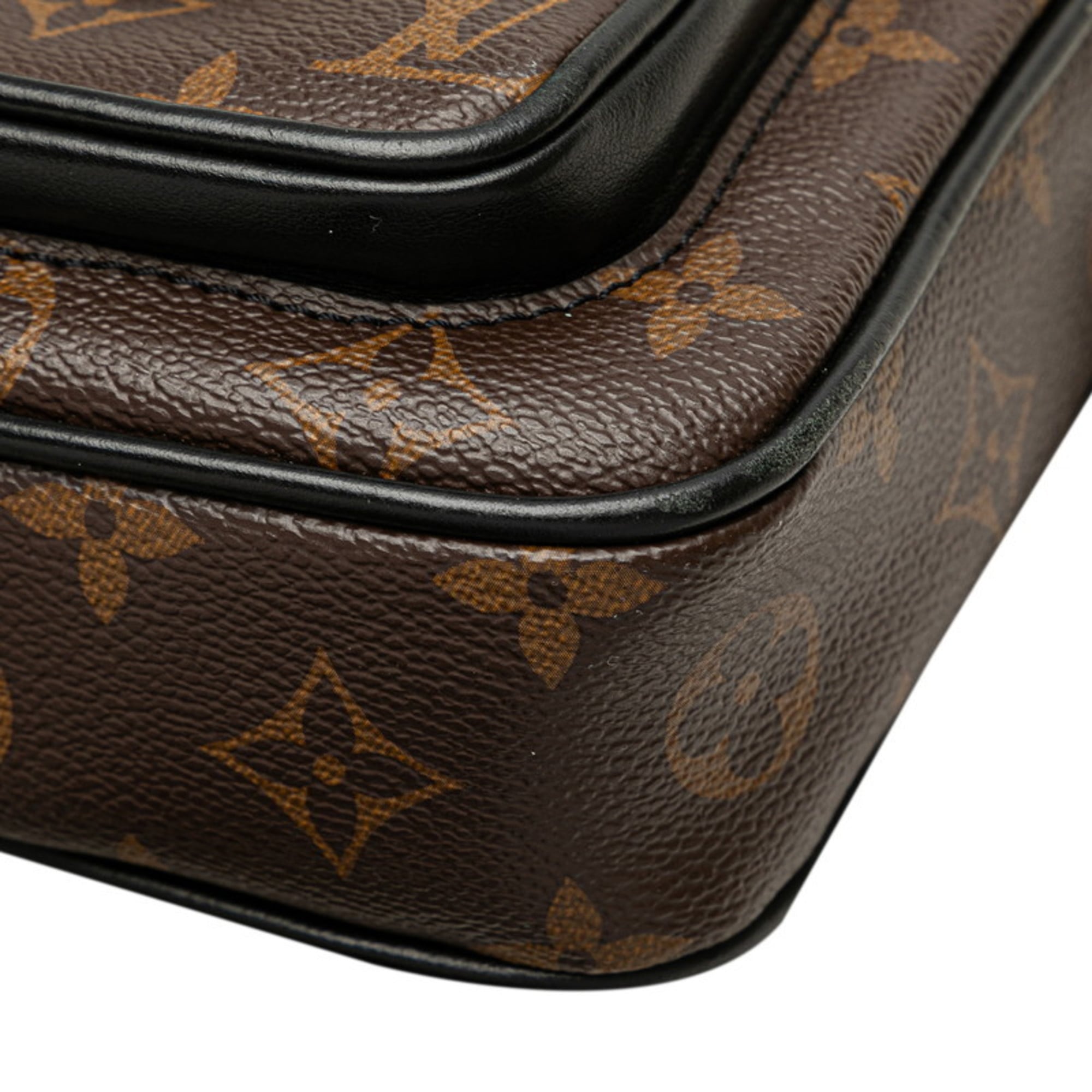Louis Vuitton Monogram Macassar Black Brown Pvc Leather Shoulder Bag (Pre-Owned)
