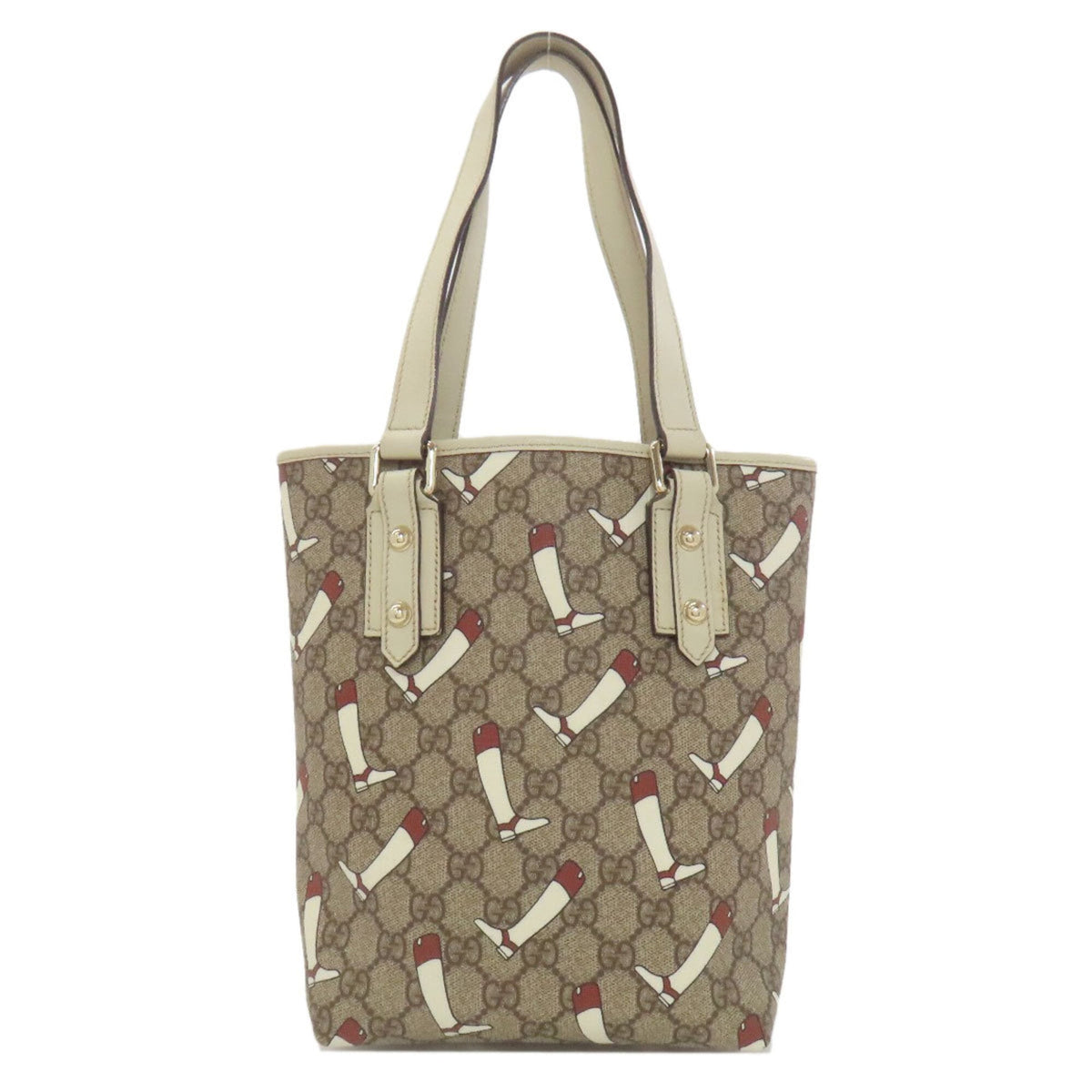 Gucci Brown White Pvc Handbag (Pre-Owned)