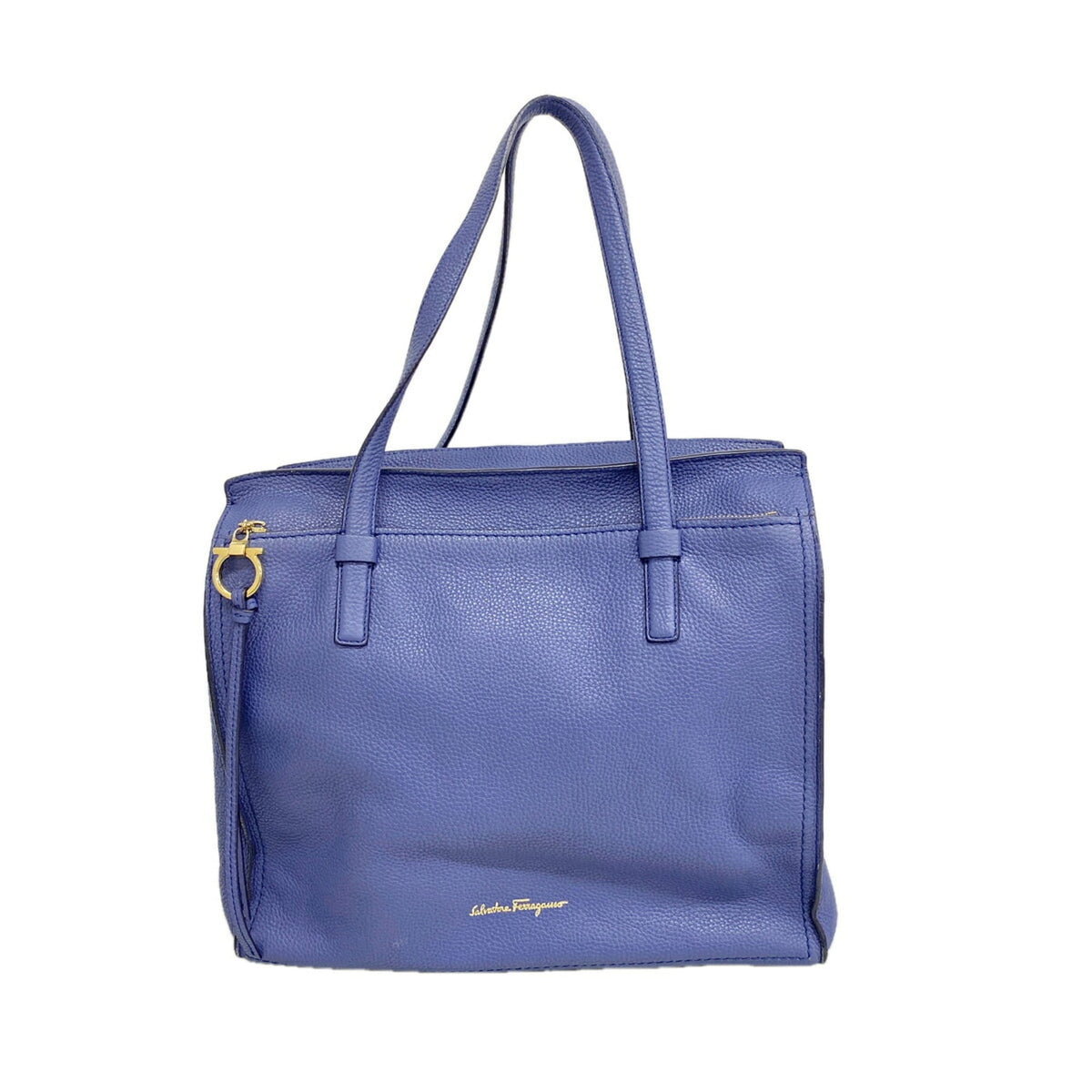 Salvatore Ferragamo Blue Leather Tote Bag (Pre-Owned)