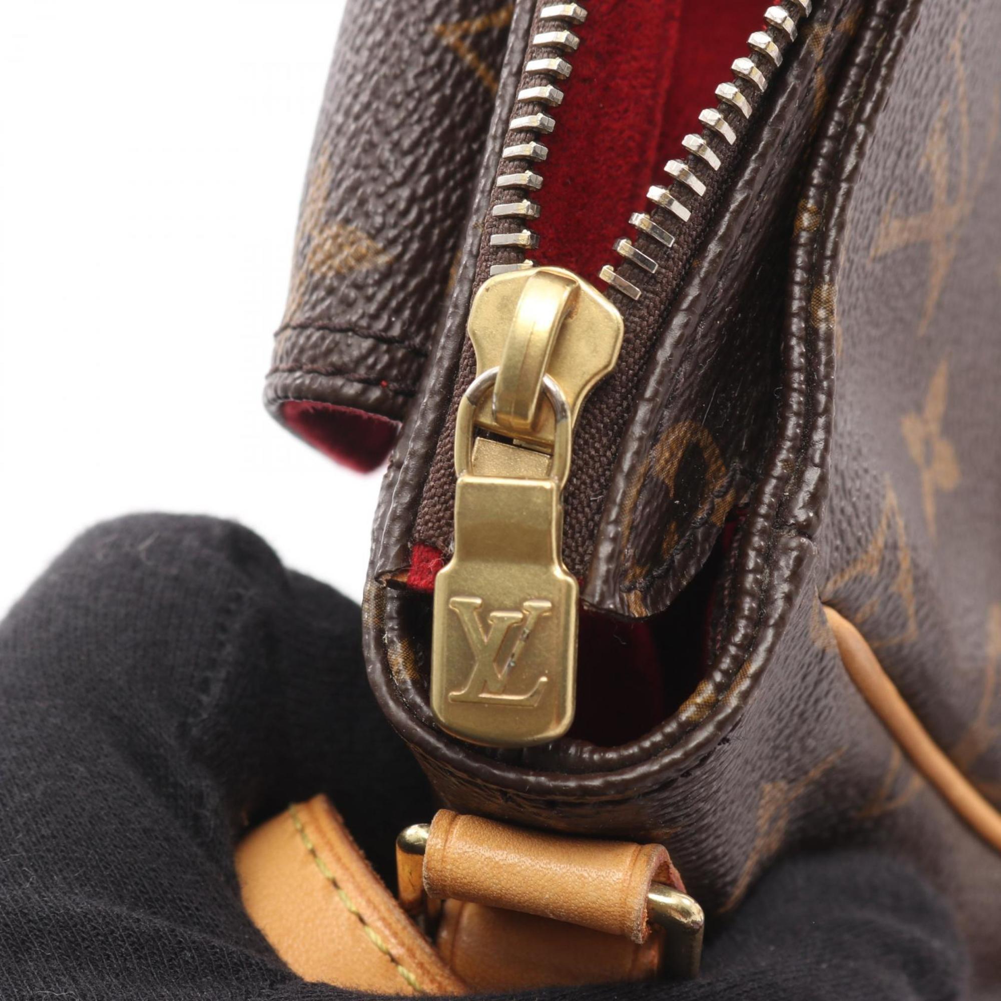 Louis Vuitton Monogram Brown Coated Canvas Leather Shoulder Bag (Pre-Owned)