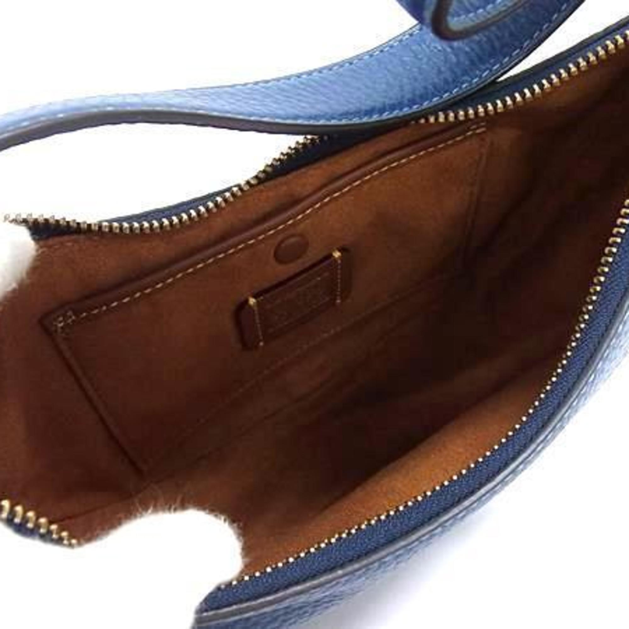 Coach Blue Leather Handbag Shoulder Bag Tote Bag (Pre-Owned)