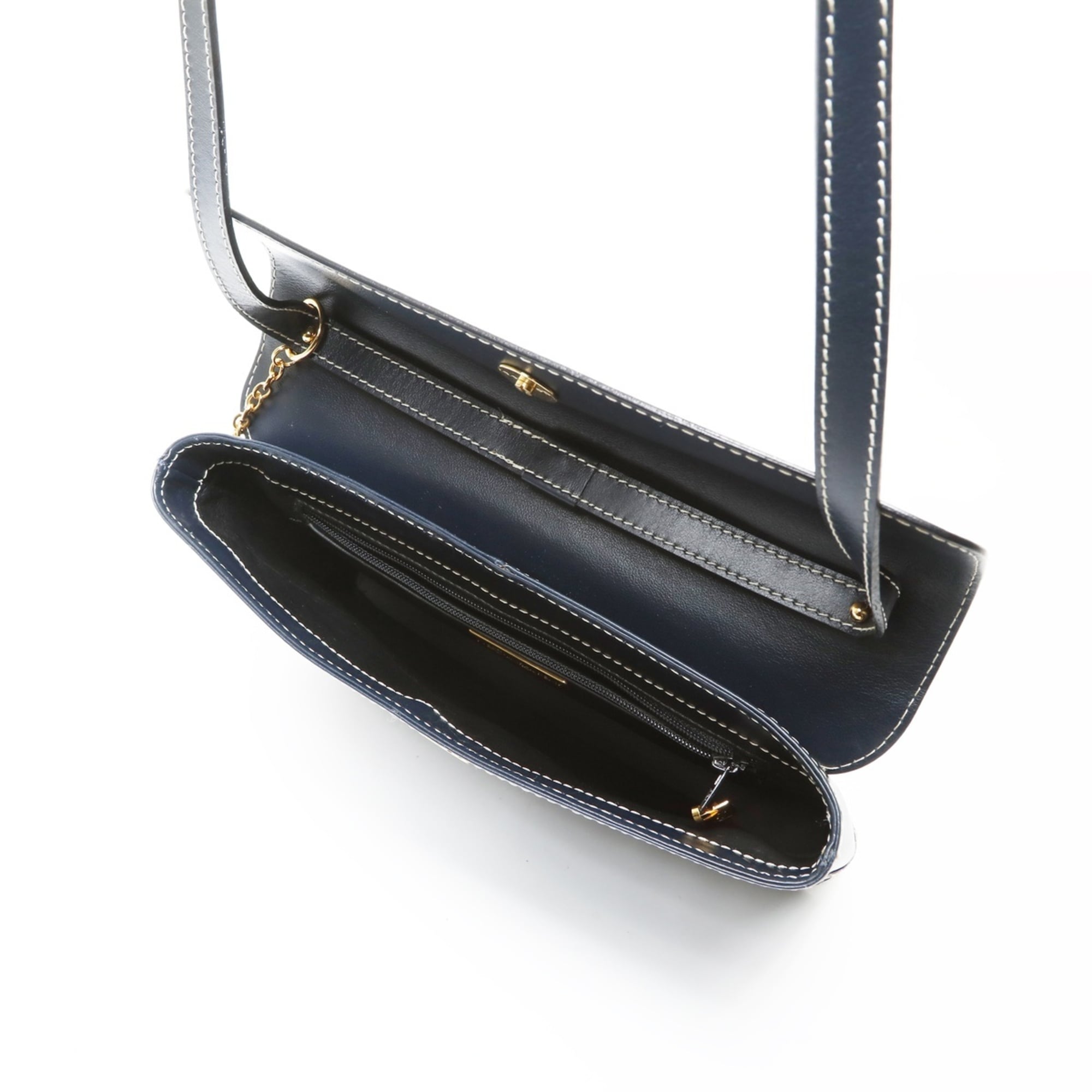 Yves Saint Laurent Navy Leather Shoulder Bag (Pre-Owned)