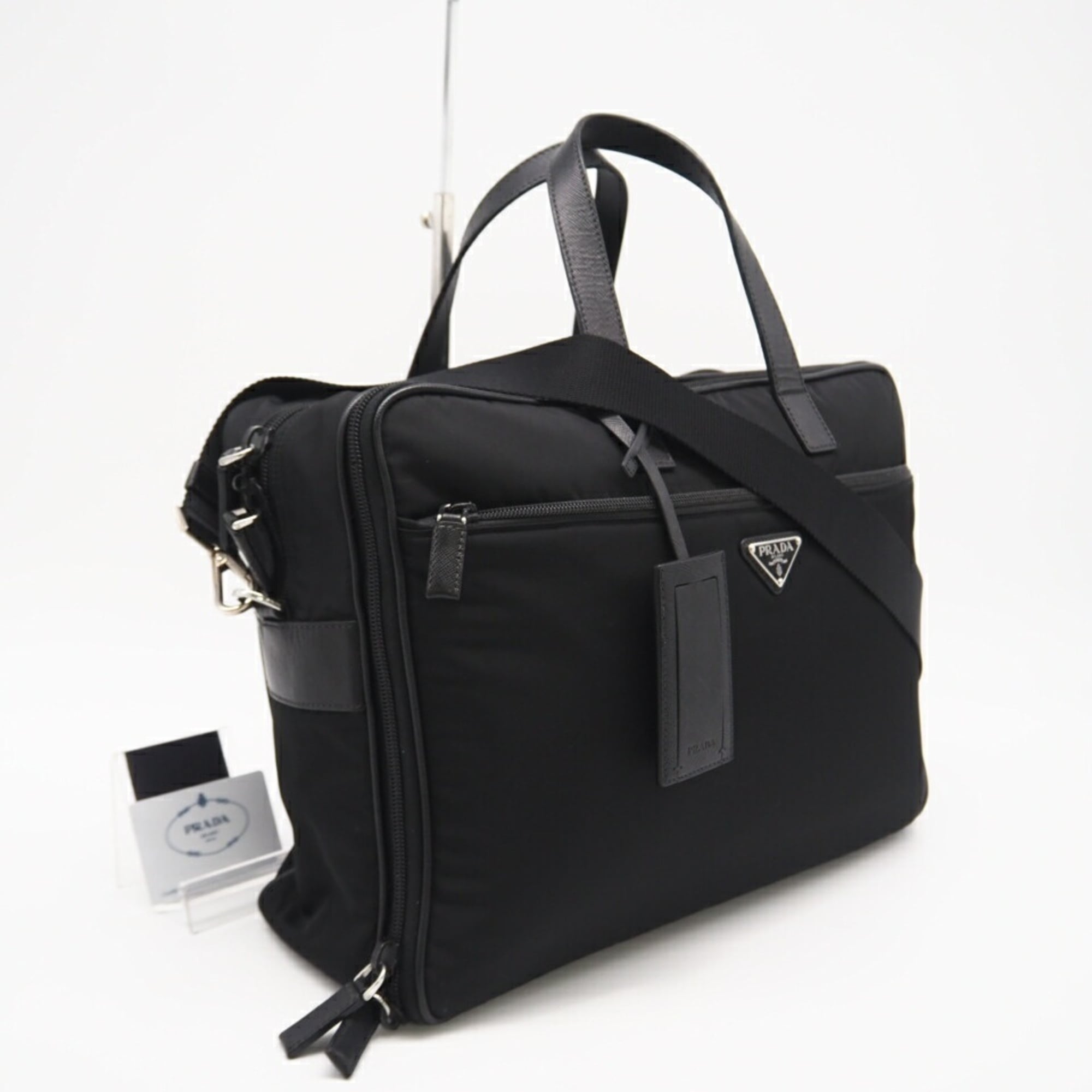 Prada Saffiano Black Saffiano Briefcase (Pre-Owned)