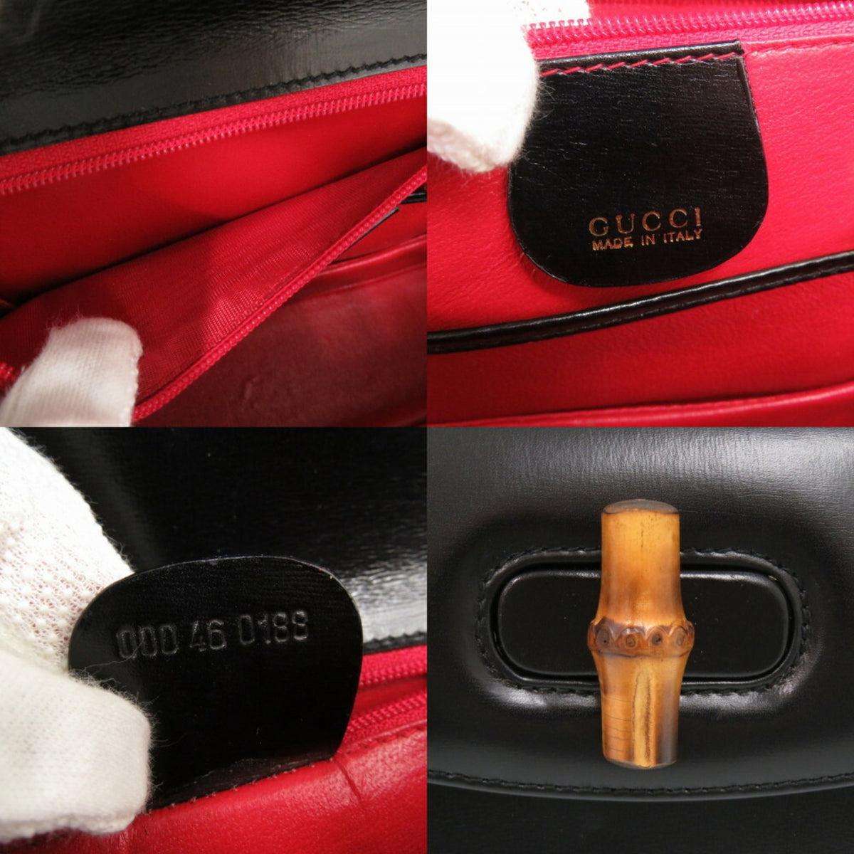 Gucci Black Leather Handbag Shoulder Bag (Pre-Owned)