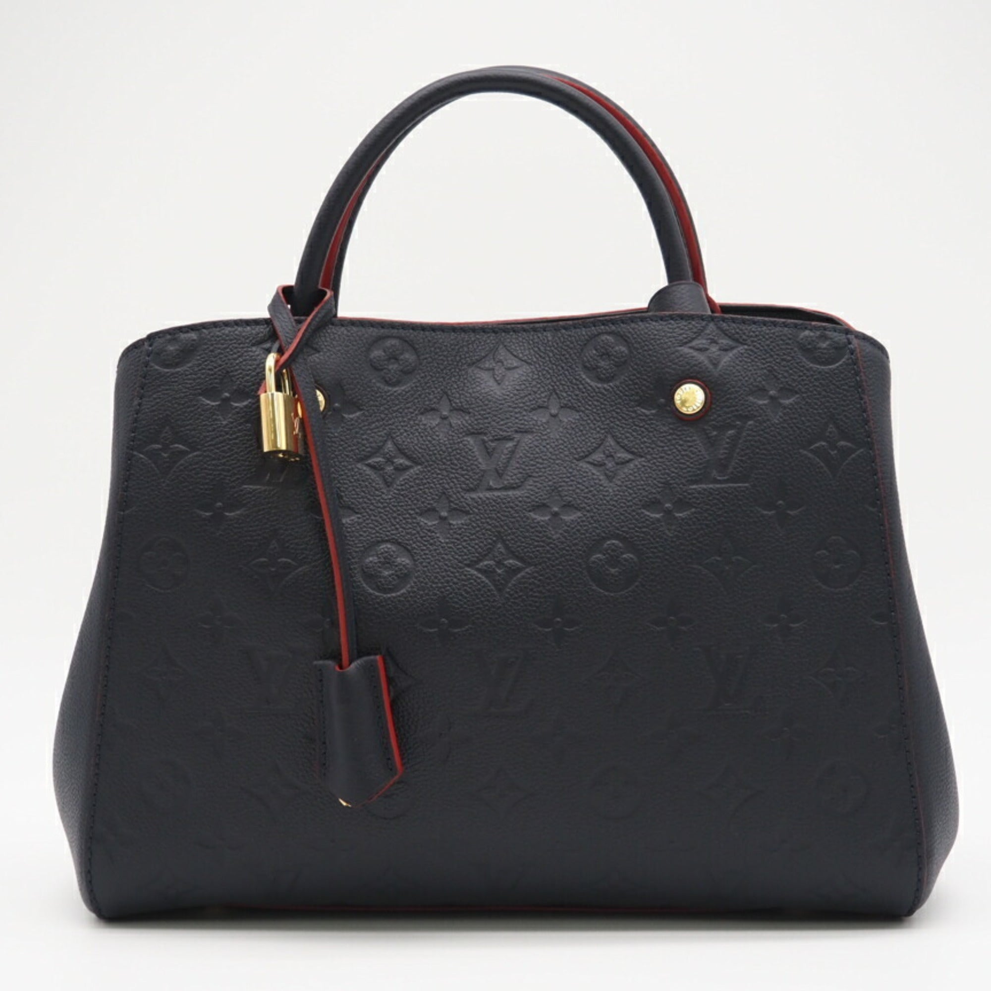 Louis Vuitton Navy Red Color Leather Shoulder Bag (Pre-Owned)