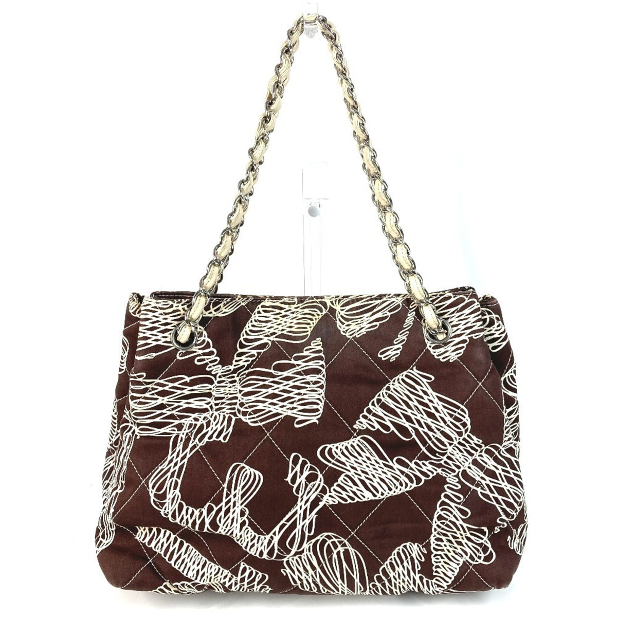 Chanel Beige Brown Quilting Shoulder Bag Tote Bag (Pre-Owned)