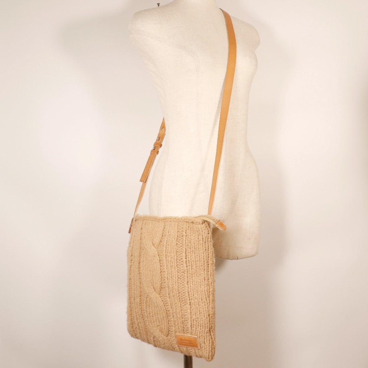 Burberry Blue Label Beige Wool Shoulder Bag (Pre-Owned)
