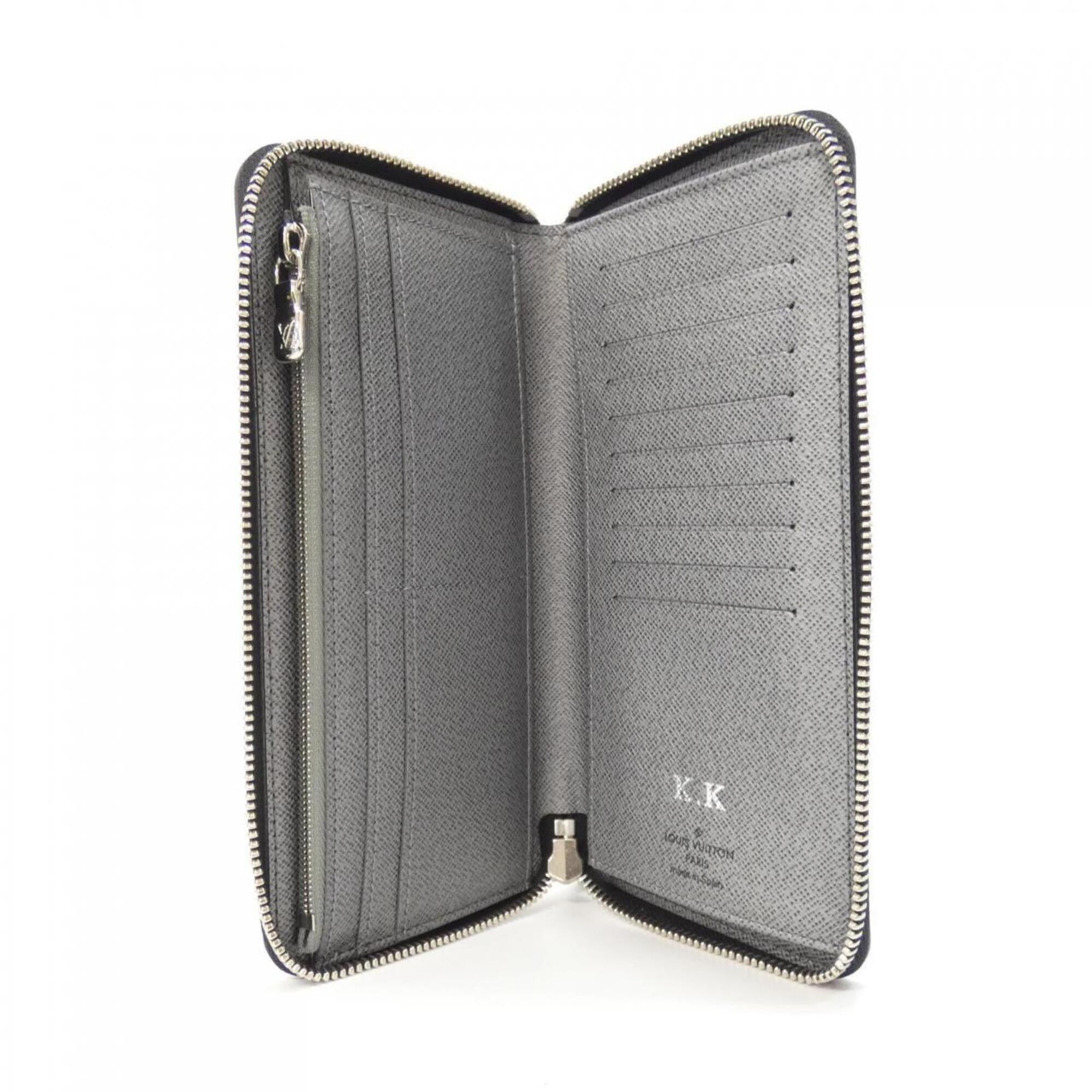 Louis Vuitton Taigarama Gunmetal Coated Canvas Leather Long Wallet (Bi-Fold) (Pre-Owned)