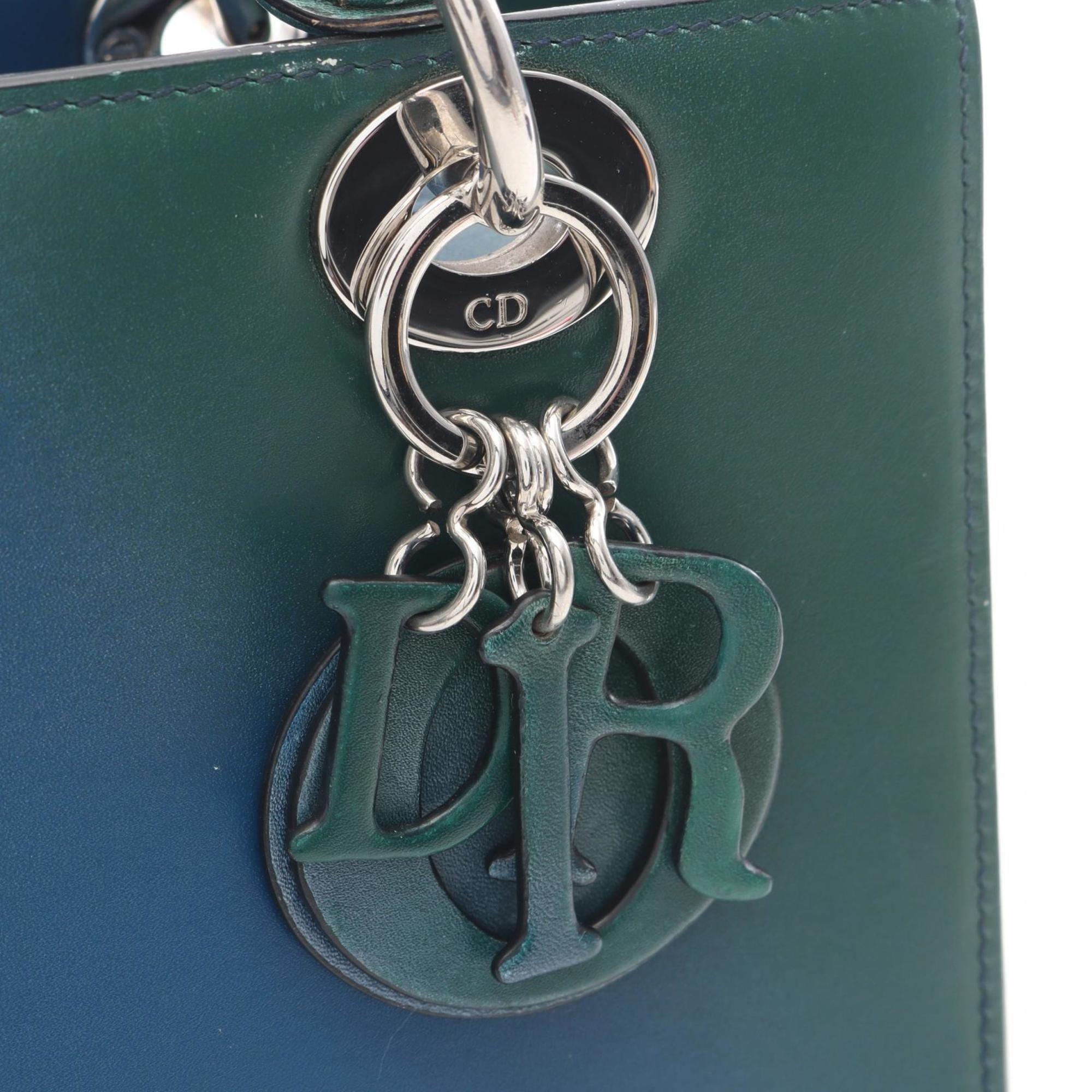 Christian Dior Blue Green Purple Leather Handbag (Pre-Owned)