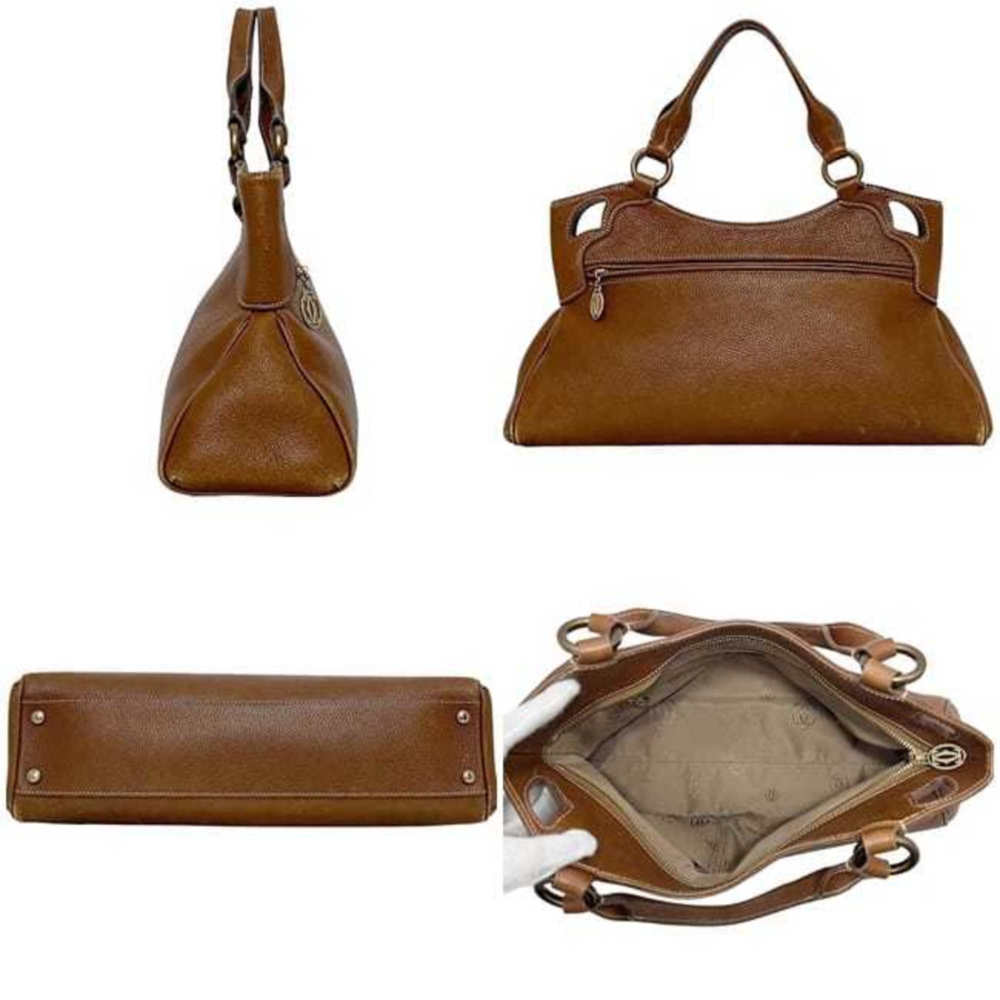 Cartier Brown Leather Handbag (Pre-Owned)