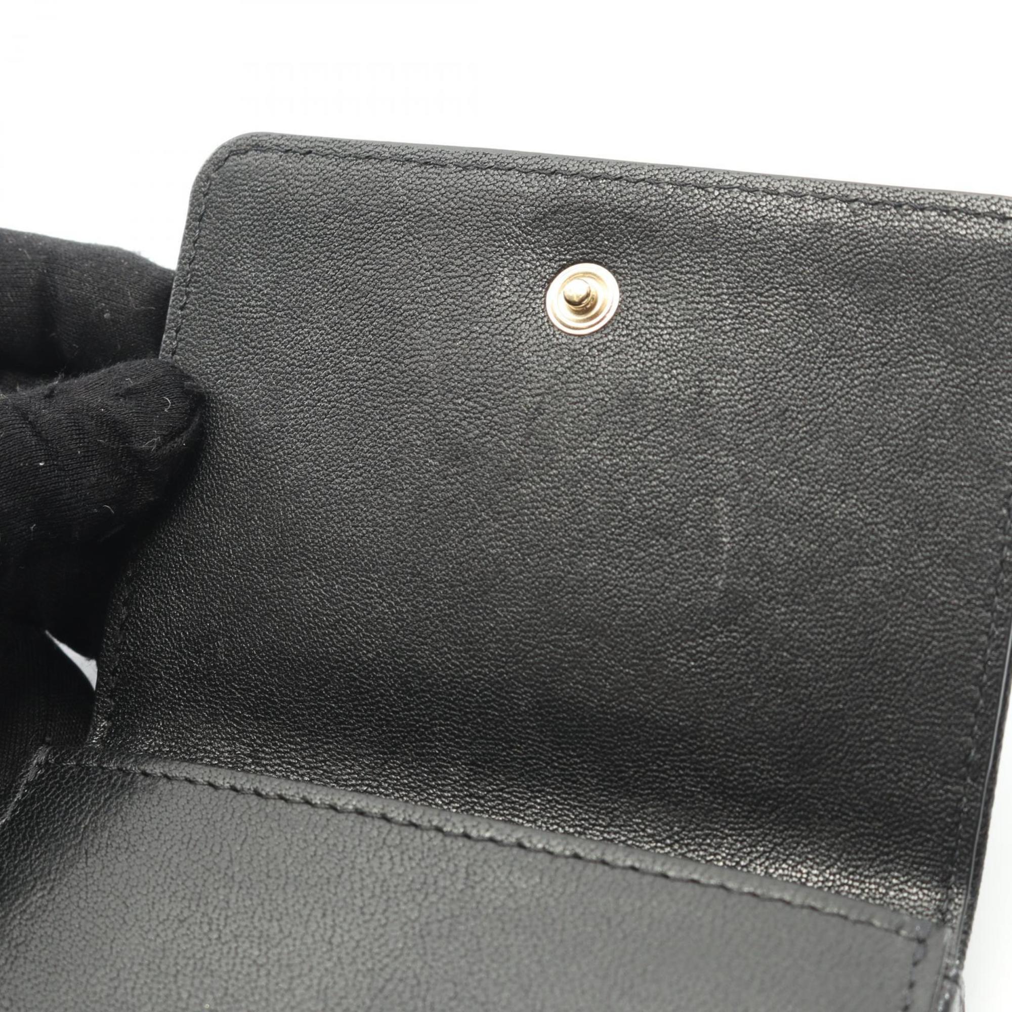 Chanel Black Leather Wallet (Tri-Fold) (Pre-Owned)