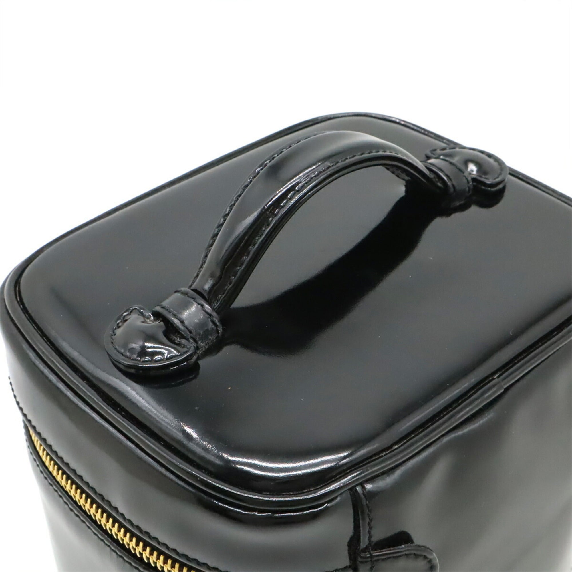 Chanel Black Leather Handbag Vanity Bag (Pre-Owned)