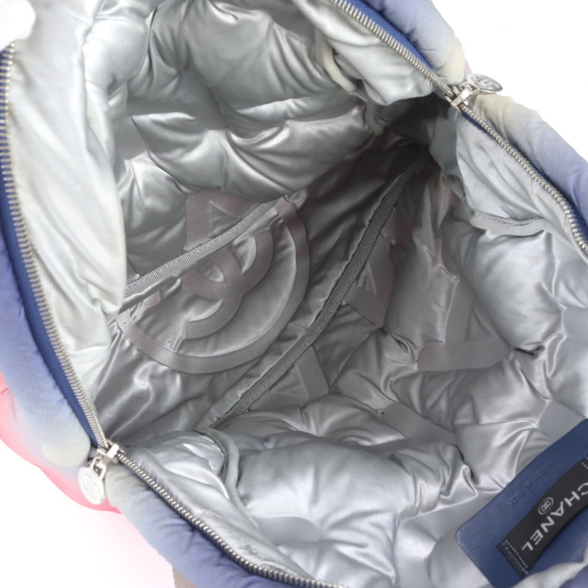 Chanel Blue Pink Nylon Backpack Handbag (Pre-Owned)