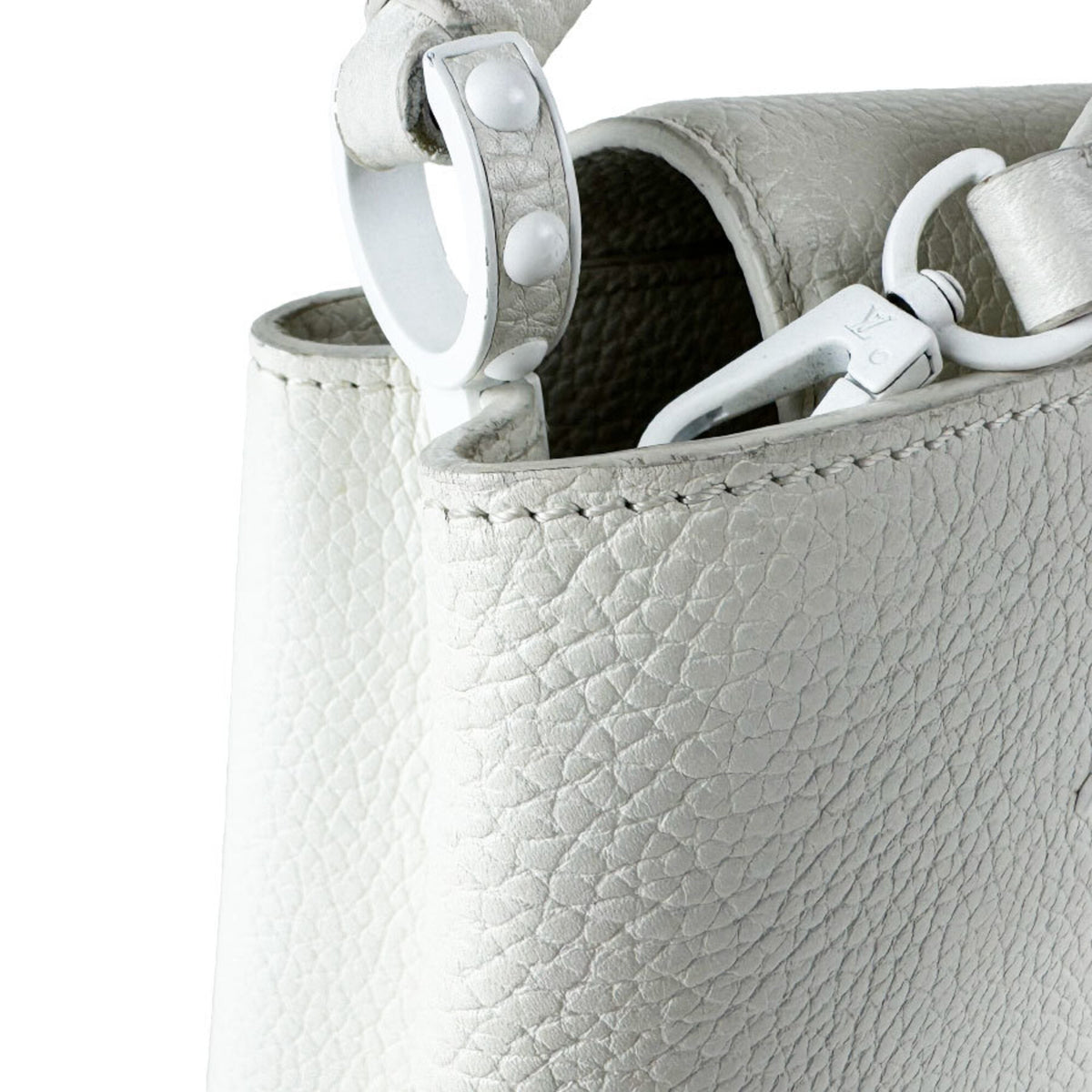 Louis Vuitton White Leather Handbag Shoulder Bag (Pre-Owned)