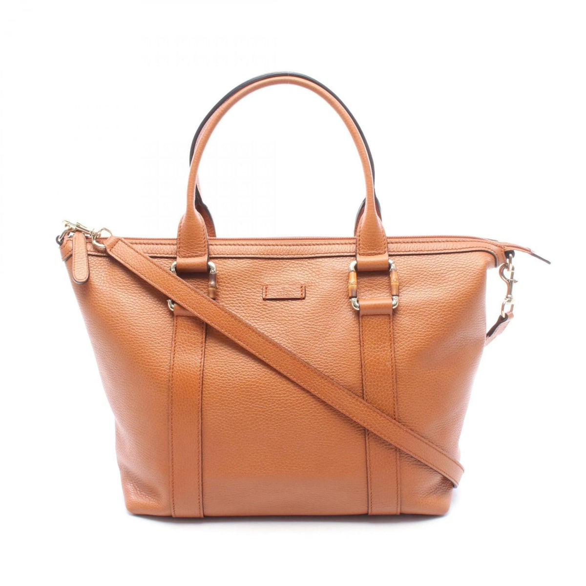 Gucci Brown Leather Handbag Tote Bag (Pre-Owned)