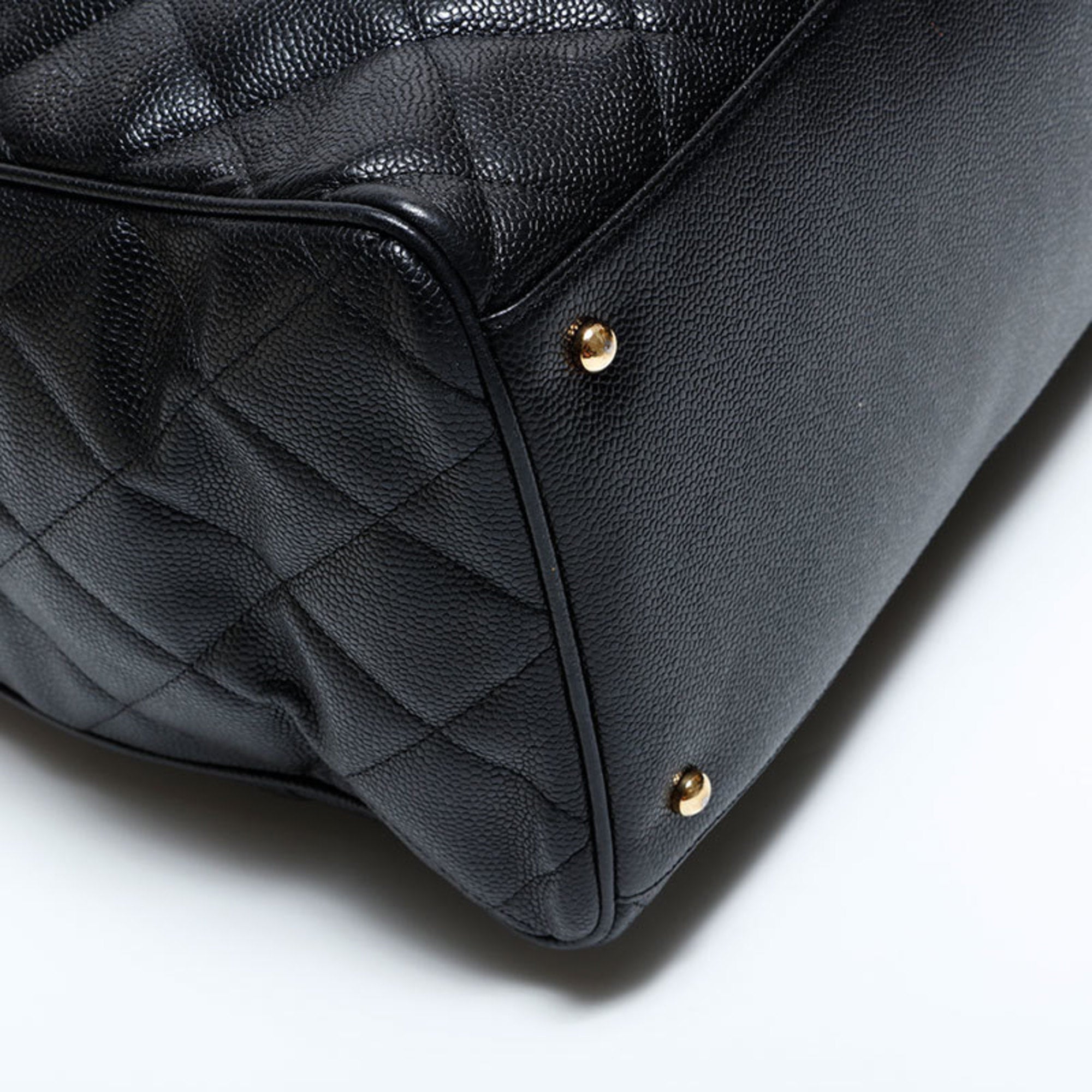 Chanel Matelasse Black Grained Calfskin Boston Bag (Pre-Owned)