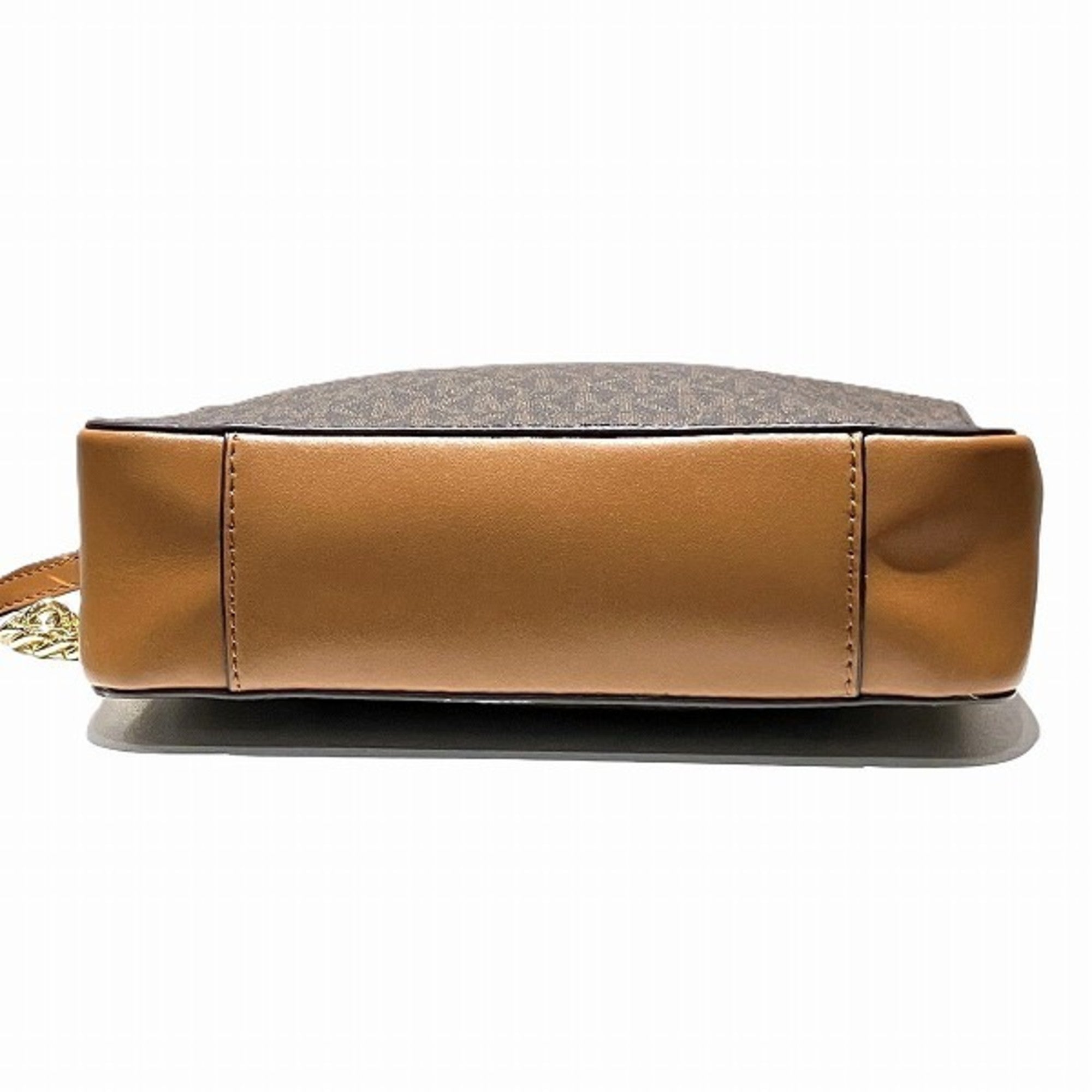 Michael Kors Brown Coated Canvas Leather Shoulder Bag (Pre-Owned)