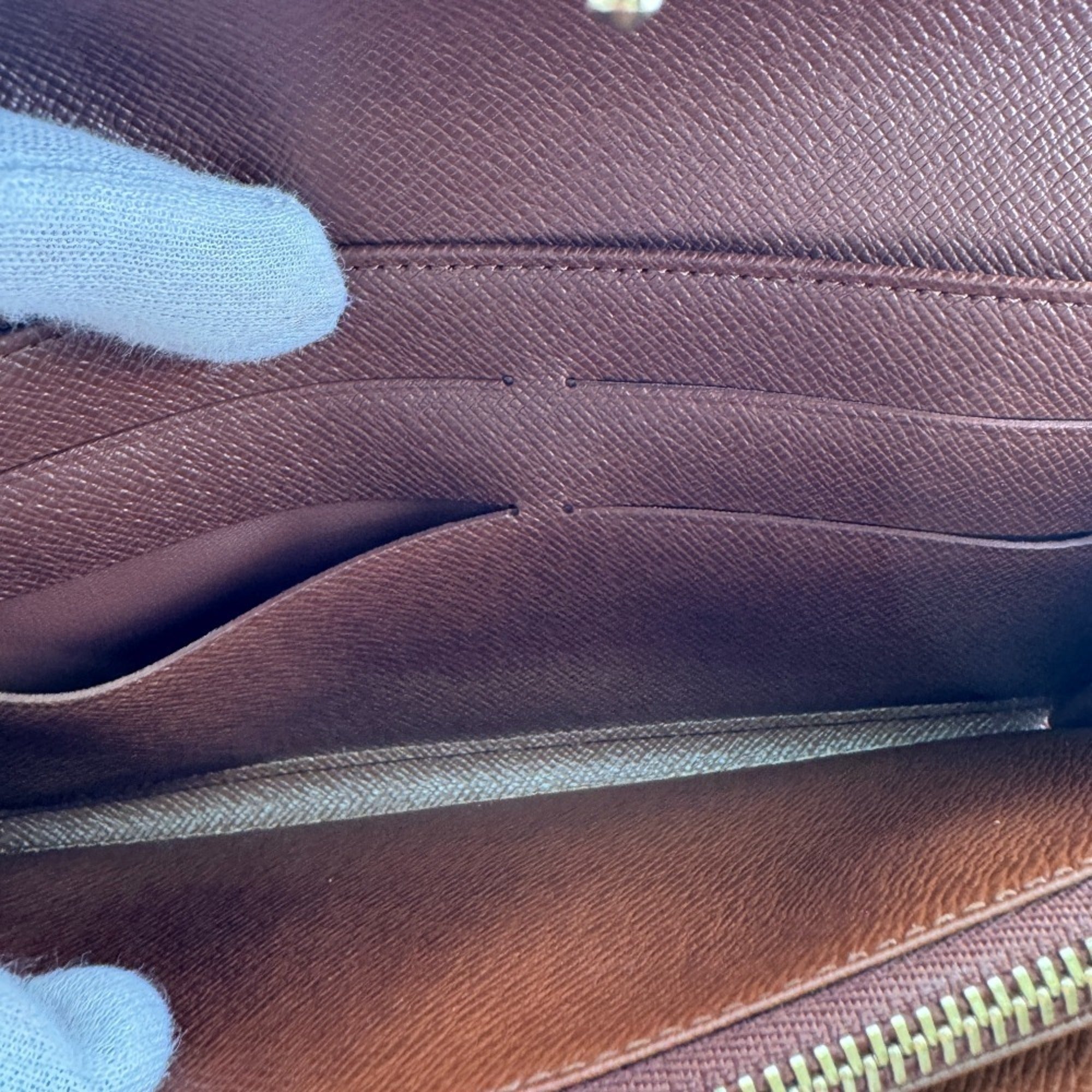 Louis Vuitton Monogram Brown Leather Long Wallet (Bi-Fold) (Pre-Owned)