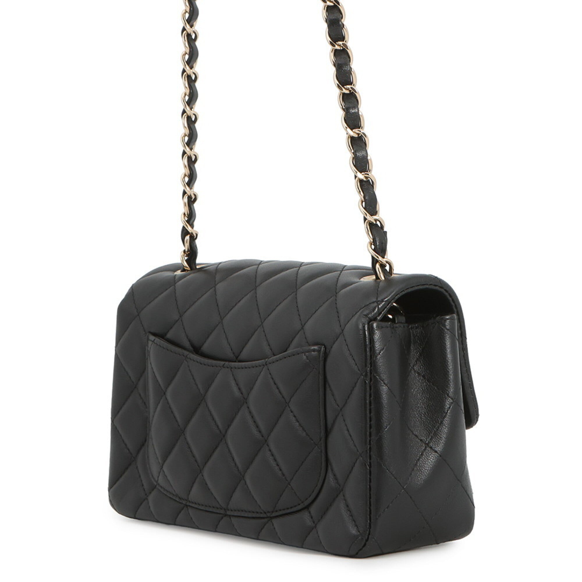 Chanel Matelasse Black Leather Handbag Shoulder Bag (Pre-Owned)