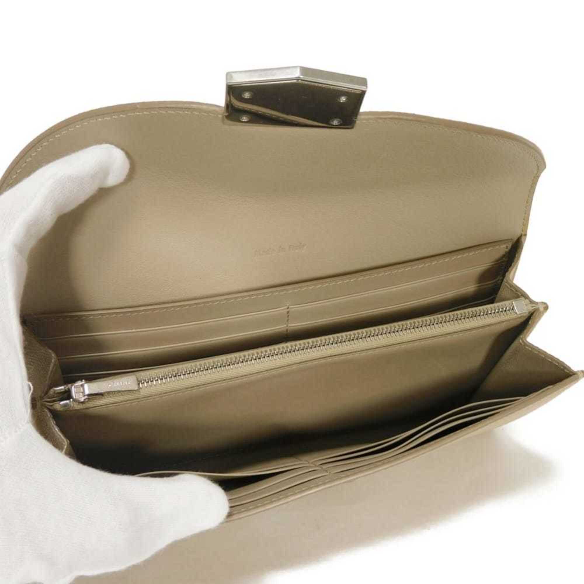 Celine Beige Leather Long Wallet (Bi-Fold) (Pre-Owned)