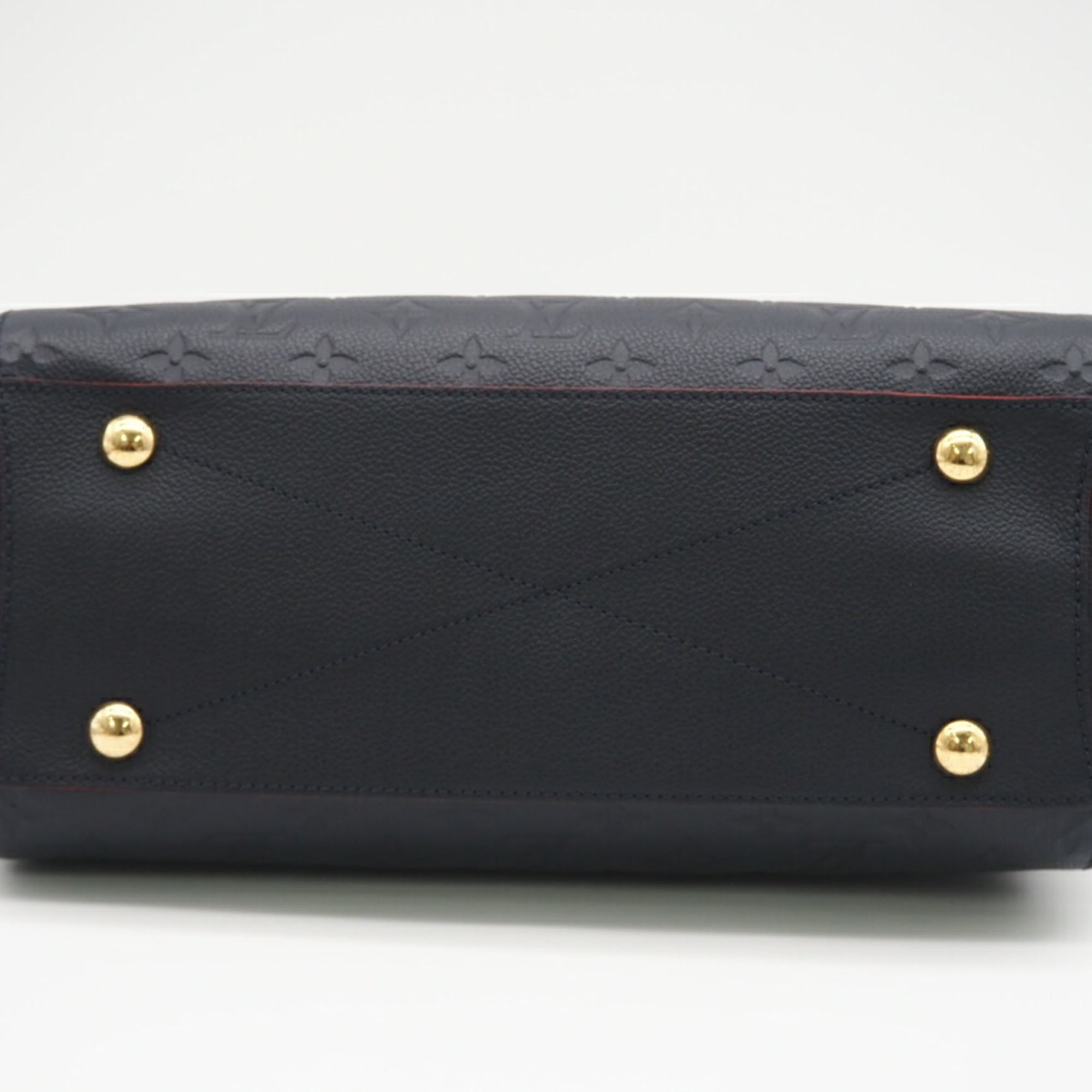 Louis Vuitton Navy Red Color Leather Shoulder Bag (Pre-Owned)