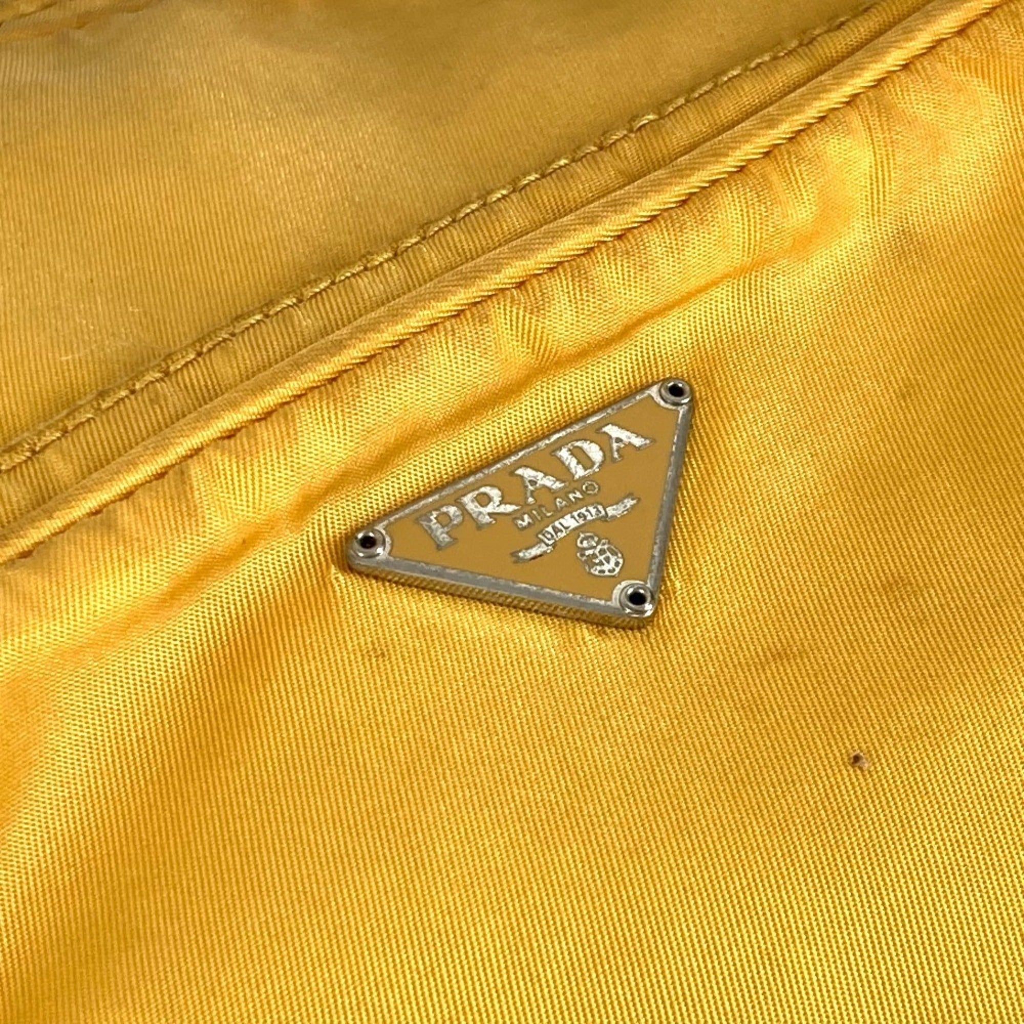 Prada Yellow Nylon Pochette Shoulder Bag (Pre-Owned)