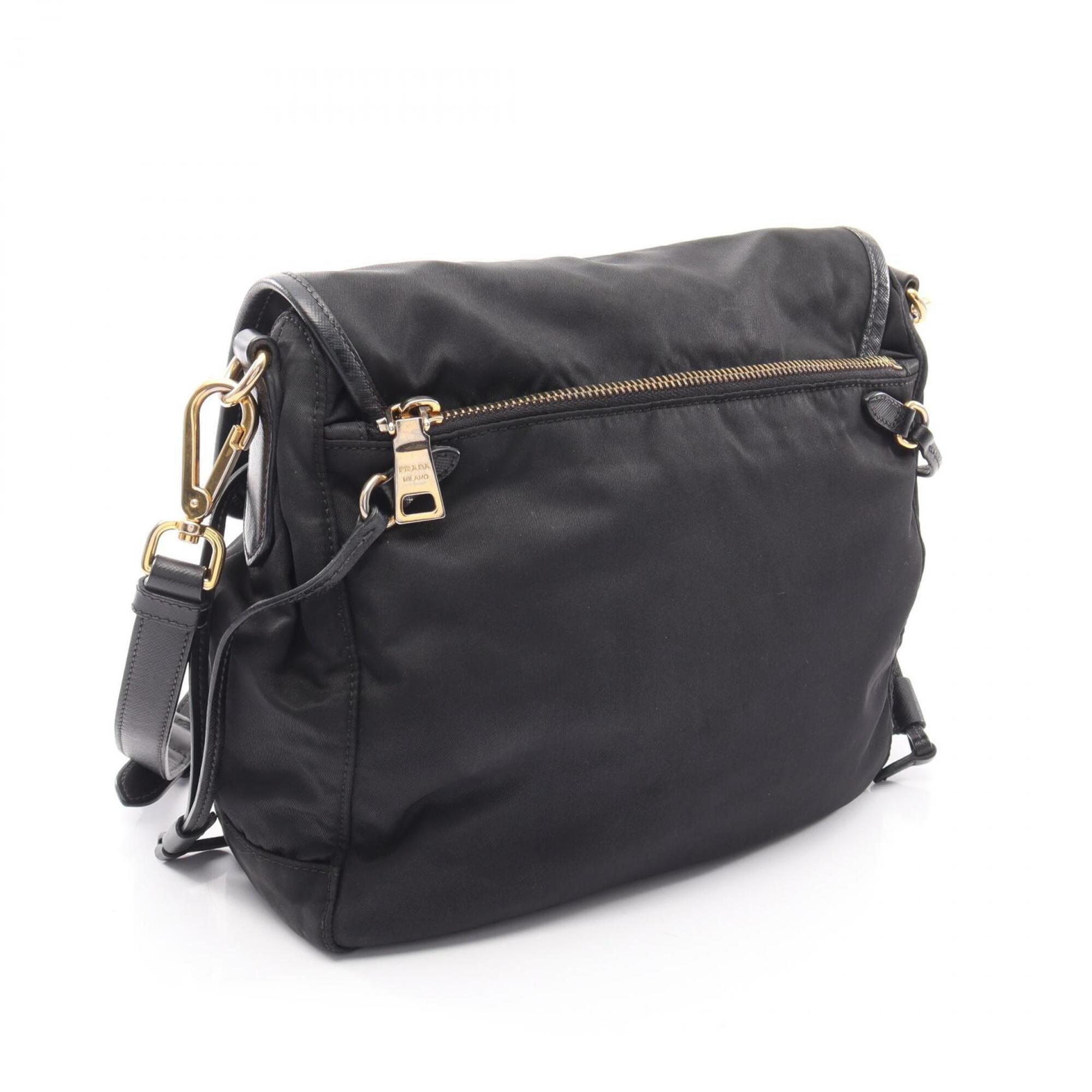 Prada Black Nylon Saffiano Shoulder Bag (Pre-Owned)