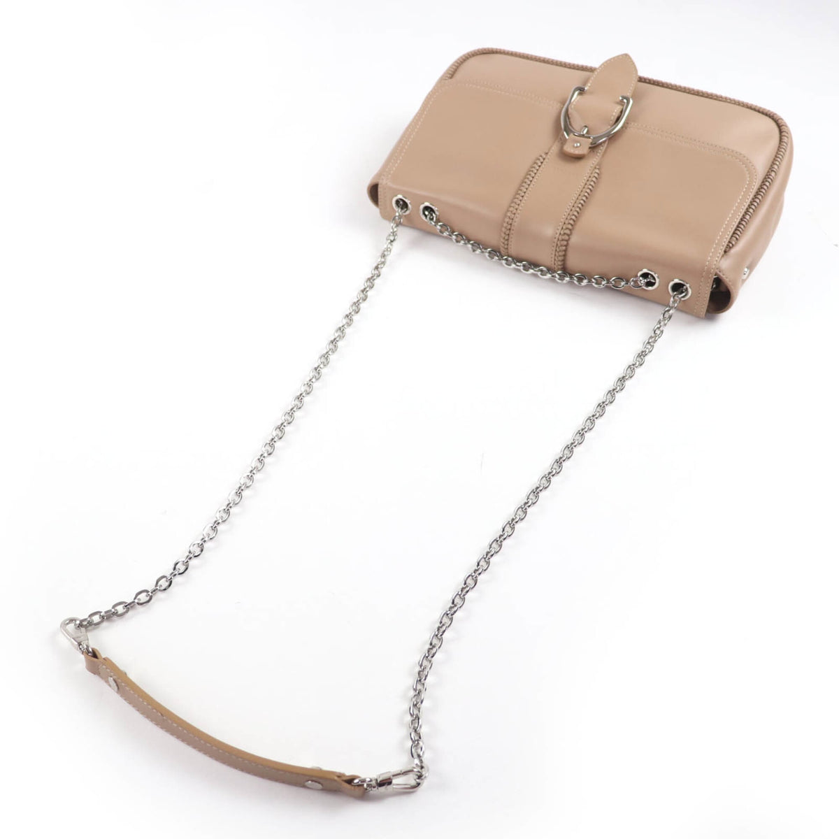 Longchamp Brown Leather Handbag Shoulder Bag (Pre-Owned)