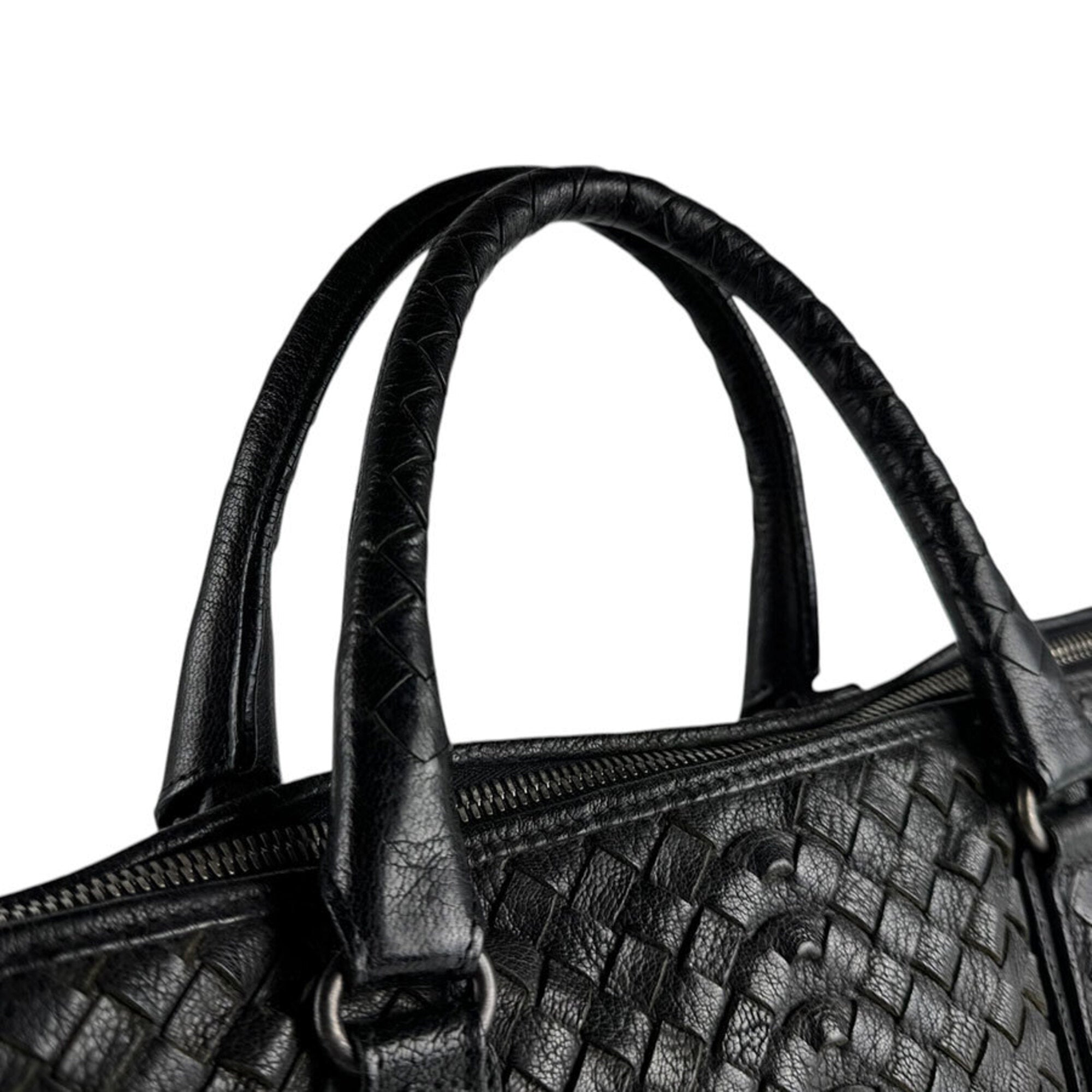 Bottega Veneta Black Intrecciato Handbag Shoulder Bag (Pre-Owned)