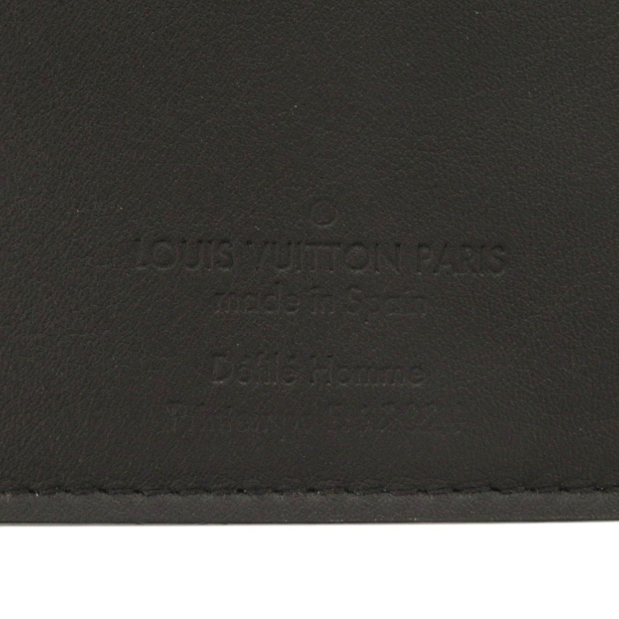 Louis Vuitton Black Leather Long Wallet (Bi-Fold) (Pre-Owned)