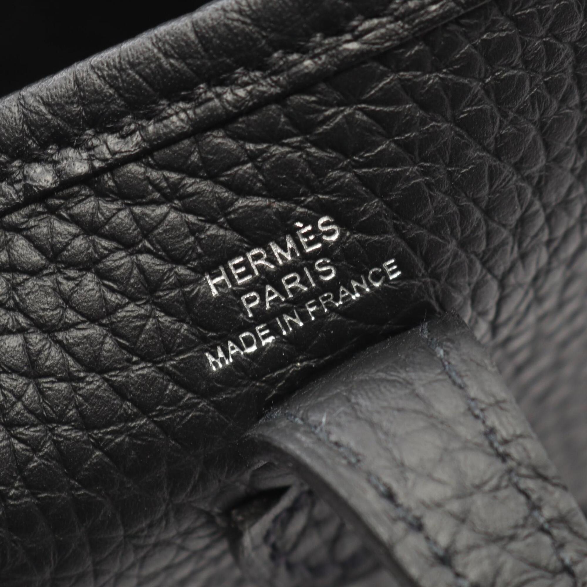 Hermes Black Taurillon Clemence Leather Handbag Shoulder Bag (Pre-Owned)