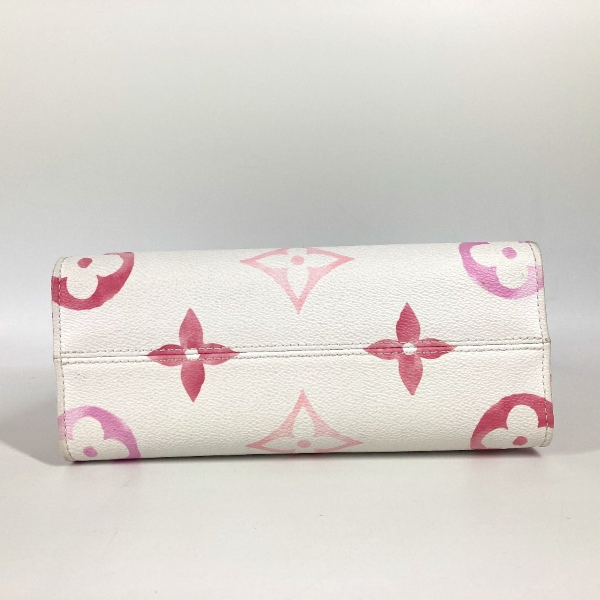 Louis Vuitton Pink White Monogram Handbag Shoulder Bag Tote Bag (Pre-Owned)