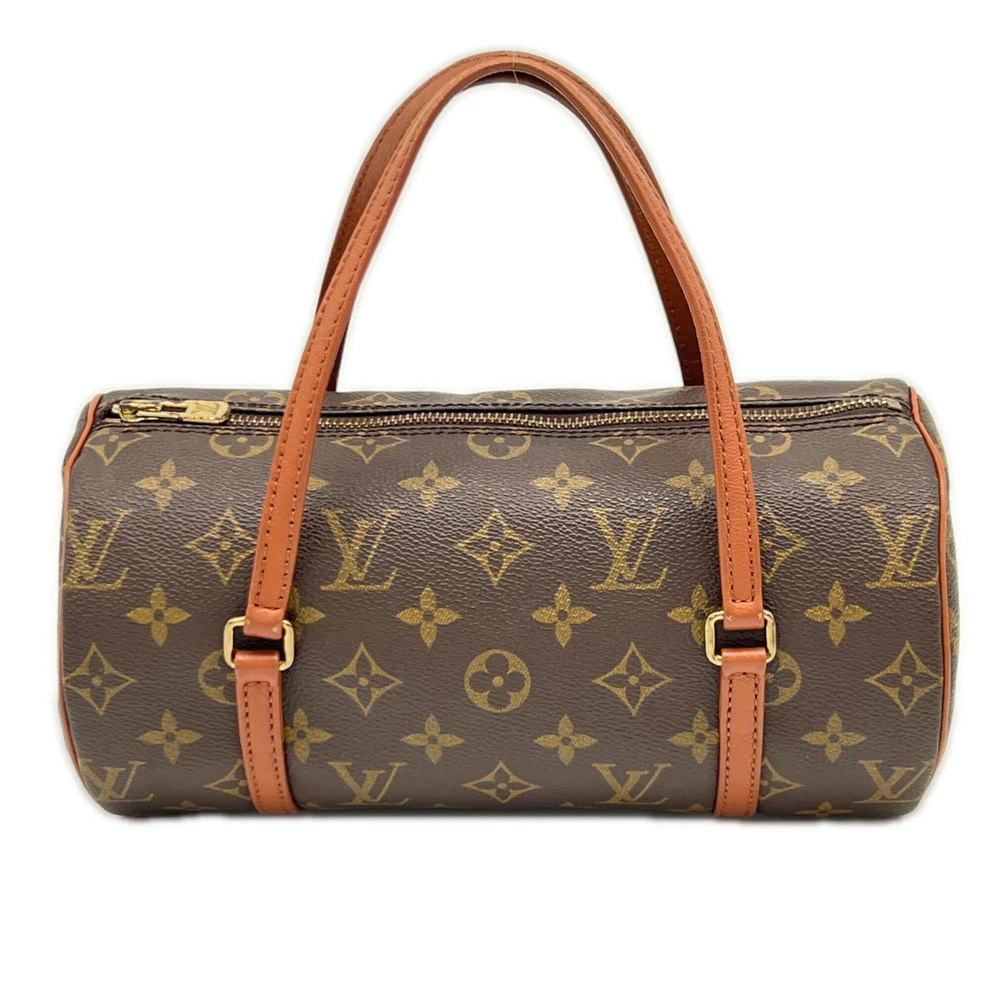 Louis Vuitton Beige Brown Coated Canvas Leather Handbag (Pre-Owned)