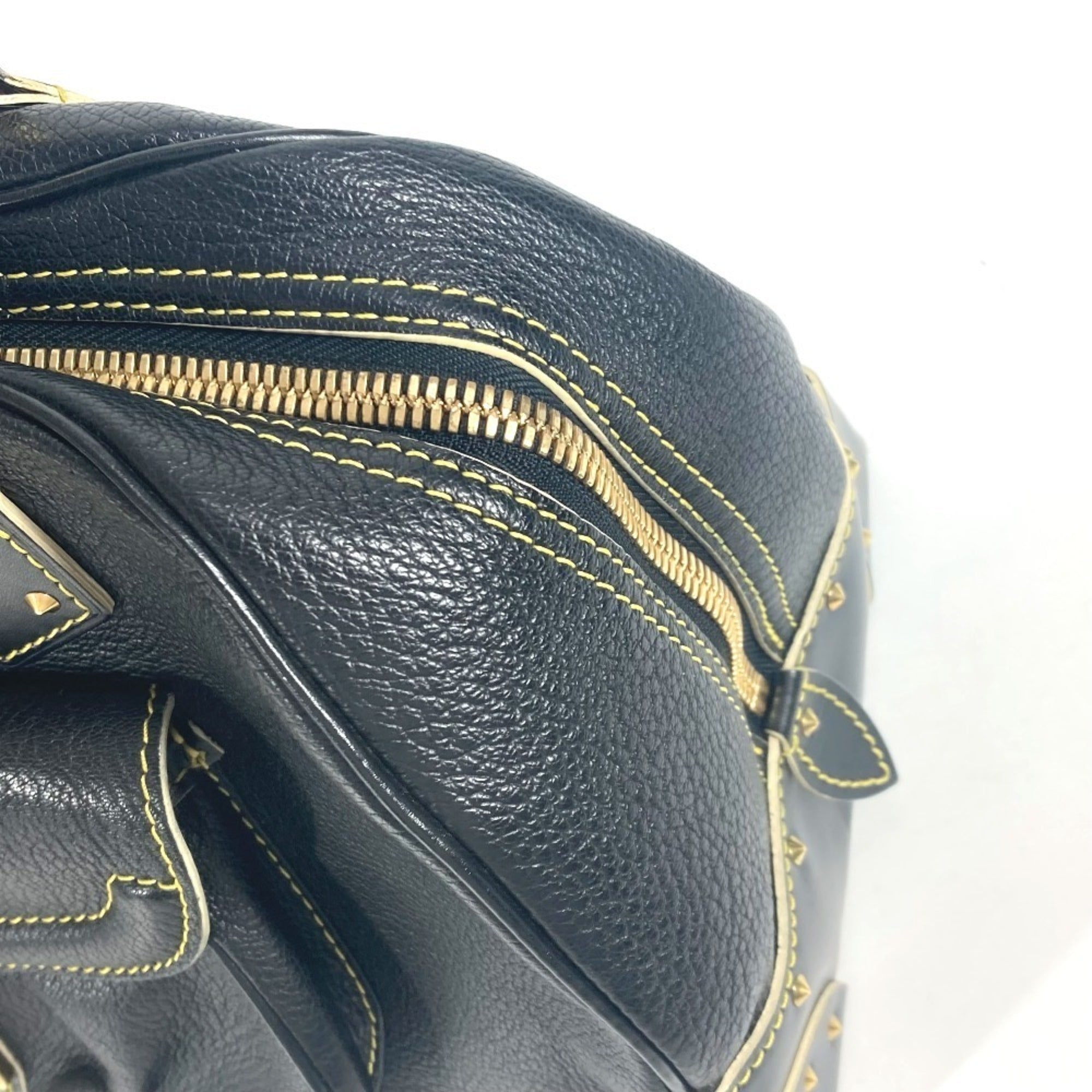 Louis Vuitton Suhali Black Noir Suhali Leather Boston Bag Handbag Shoulder Bag (Pre-Owned)