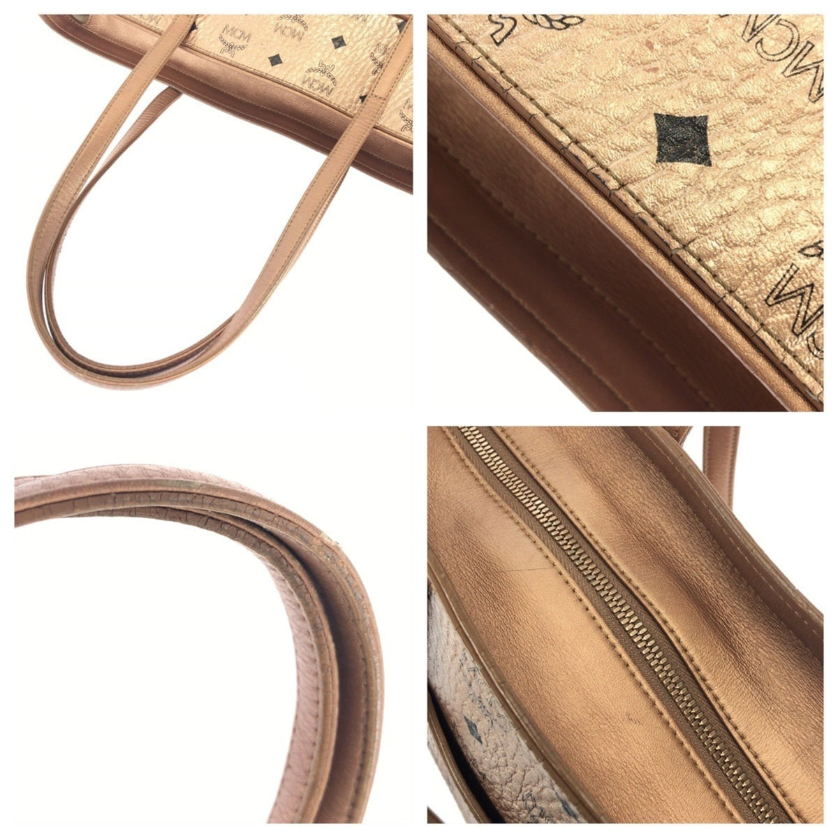 Mcm Champagne Gold Pvc Leather Shoulder Bag Tote Bag (Pre-Owned)